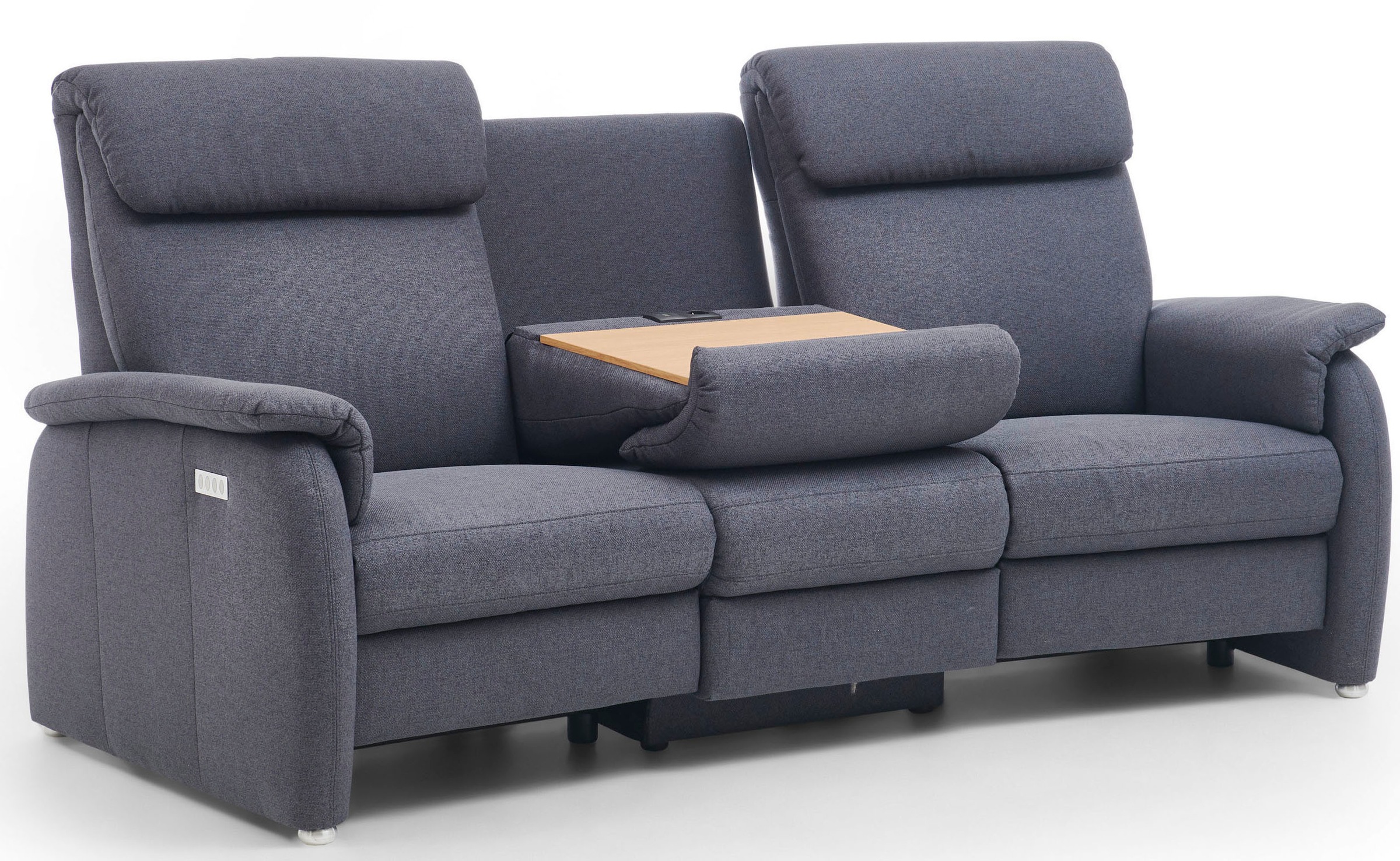 Home affaire 3-Sitzer »Turin  mit Steckdose und USB-Port auch in Easy care-Bezug« 2 x vollmotorische  Relaxfunktion, herunterklappbarer Tisch,