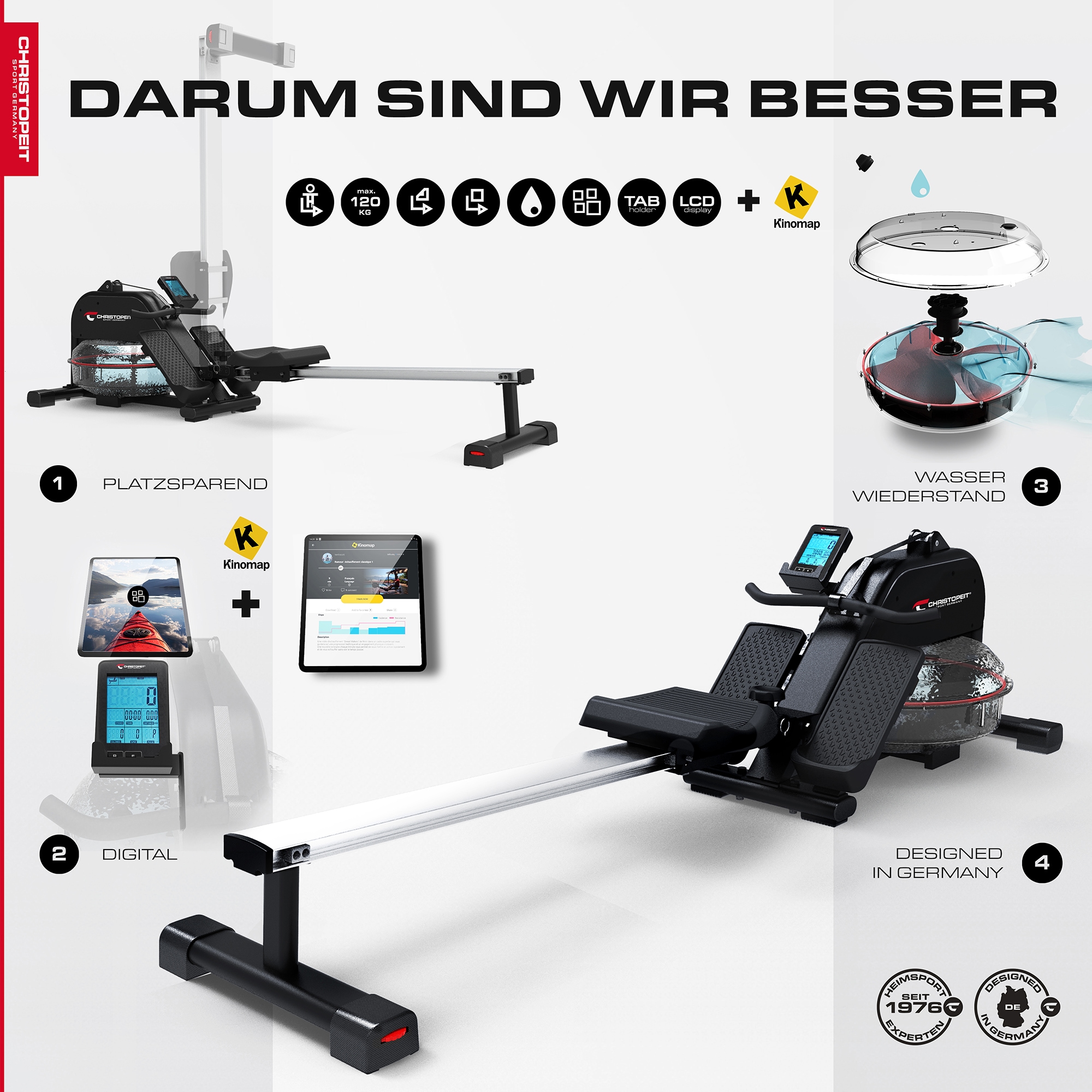 Christopeit Sport® Ruderzugmaschine »WP1500«, Rudermaschine