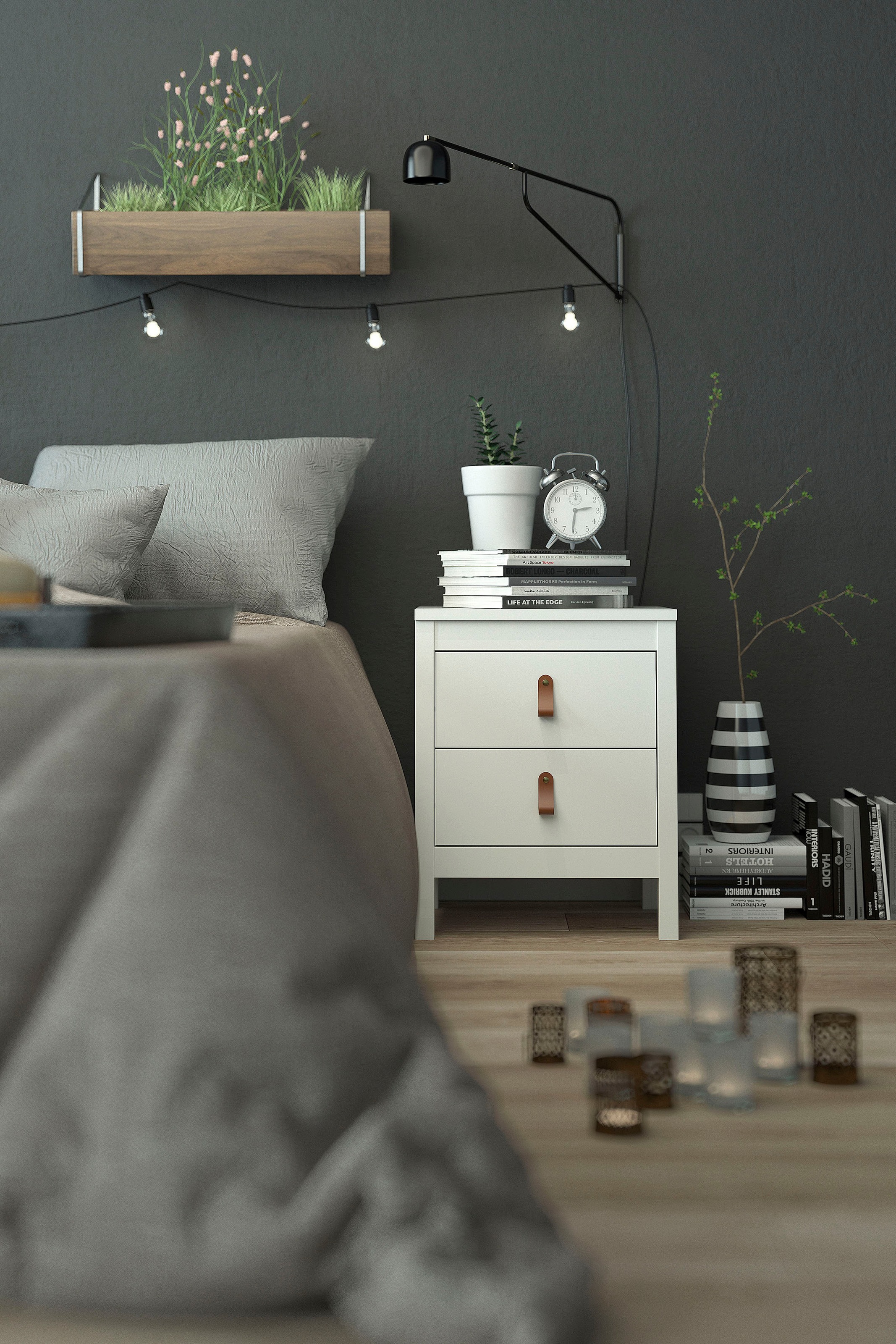 Home affaire Nachttisch »Nachtkommode, Nachtschrank, Beistelltisch«, mit 2 Schubladen, Breite 44 cm, Höhe 54 cm