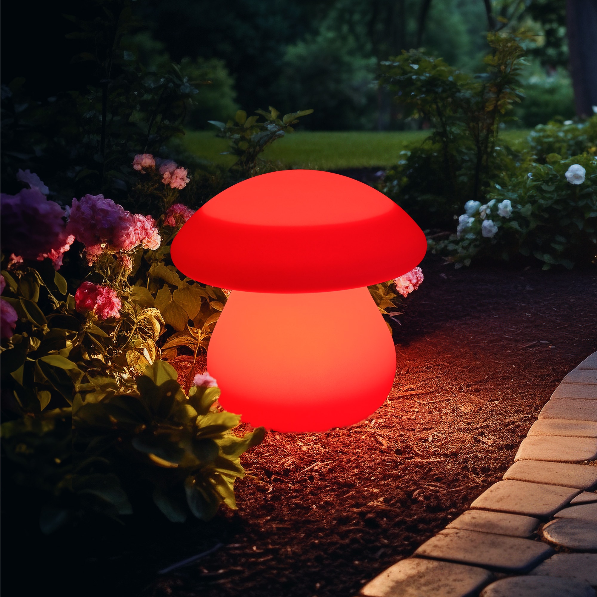 my home LED Solarleuchte »Elowyn, LED-Solar Pilz« LED-Modul 1 Stk. RGB | Warmweiß mit Erdspieß und Fernbedienung