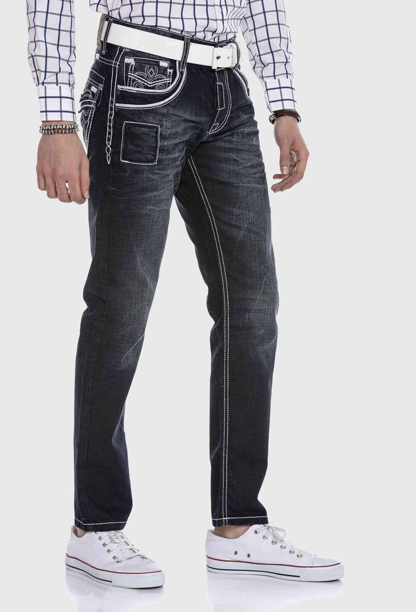 Cipo & Baxx Regular-fit-Jeans »Cipo & Baxx Jeans« mit Kontrastnähten