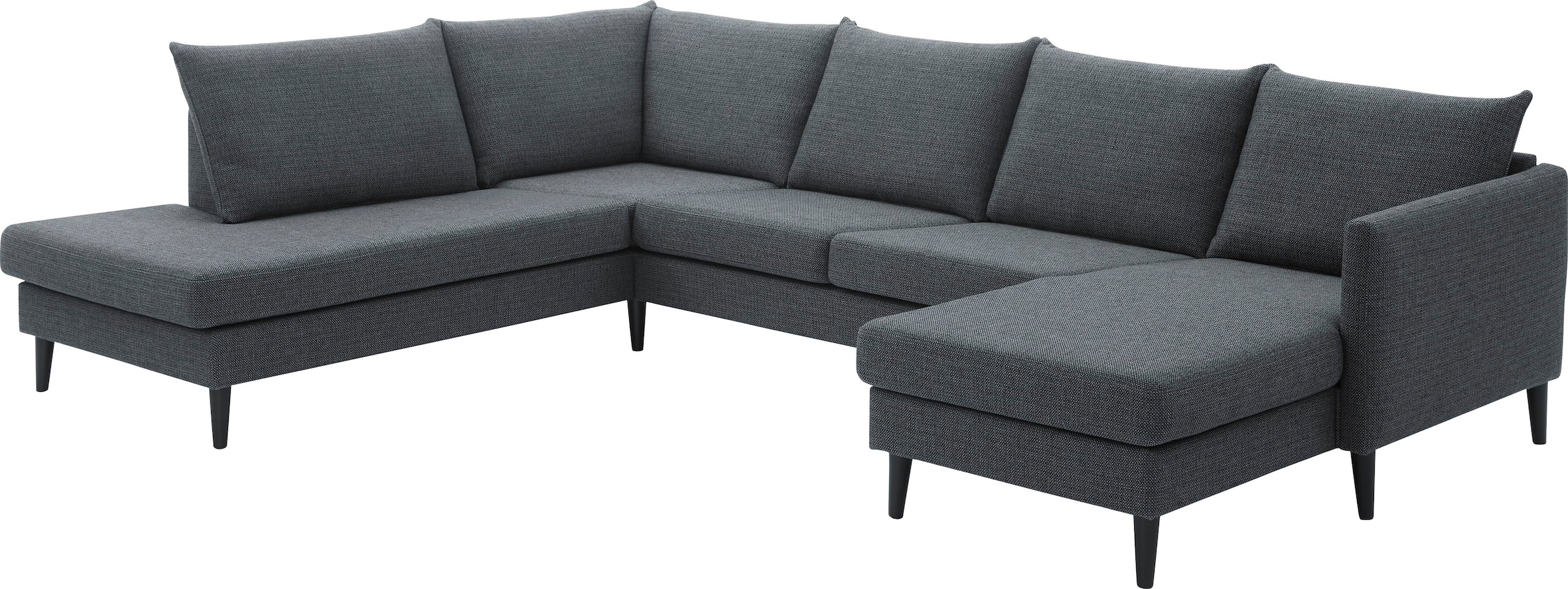 ATLANTIC home collection Wohnlandschaft »Rekvik U-Form«, mit Wellenunterfederung, mit Massivholzfüßen