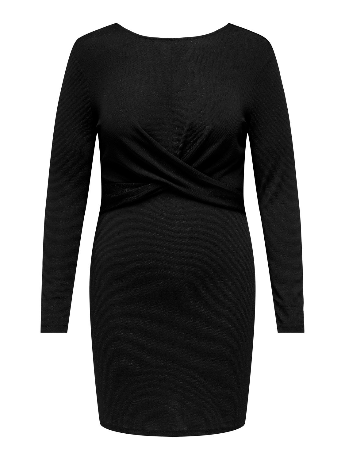 ONLY CARMAKOMA Jerseykleid »CARQUEEN L/S GLITTER TWIST DRESS JRS BF«, mit Knotendetail
