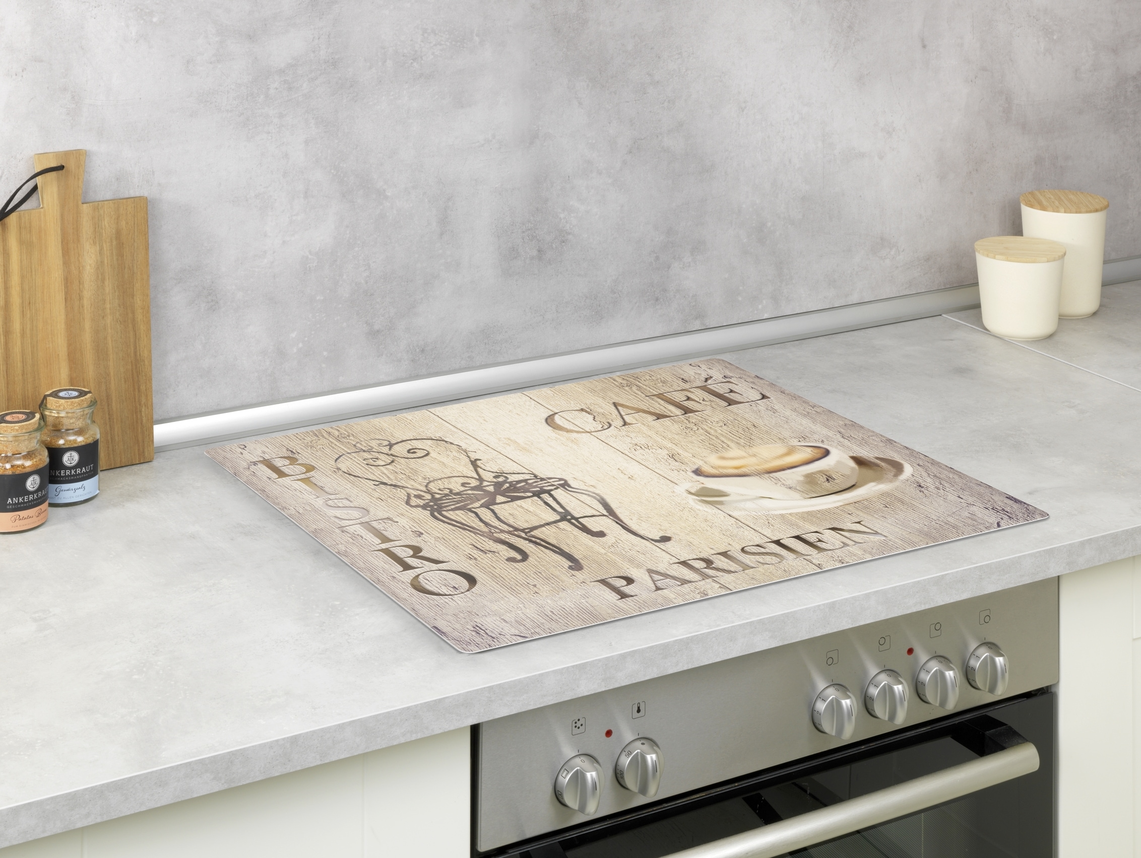 WENKO Herd-Abdeckplatte »Modell Bistro« Schutzmatte, Abdeckmatte für Kochfelder, Induktionsschutzmatte