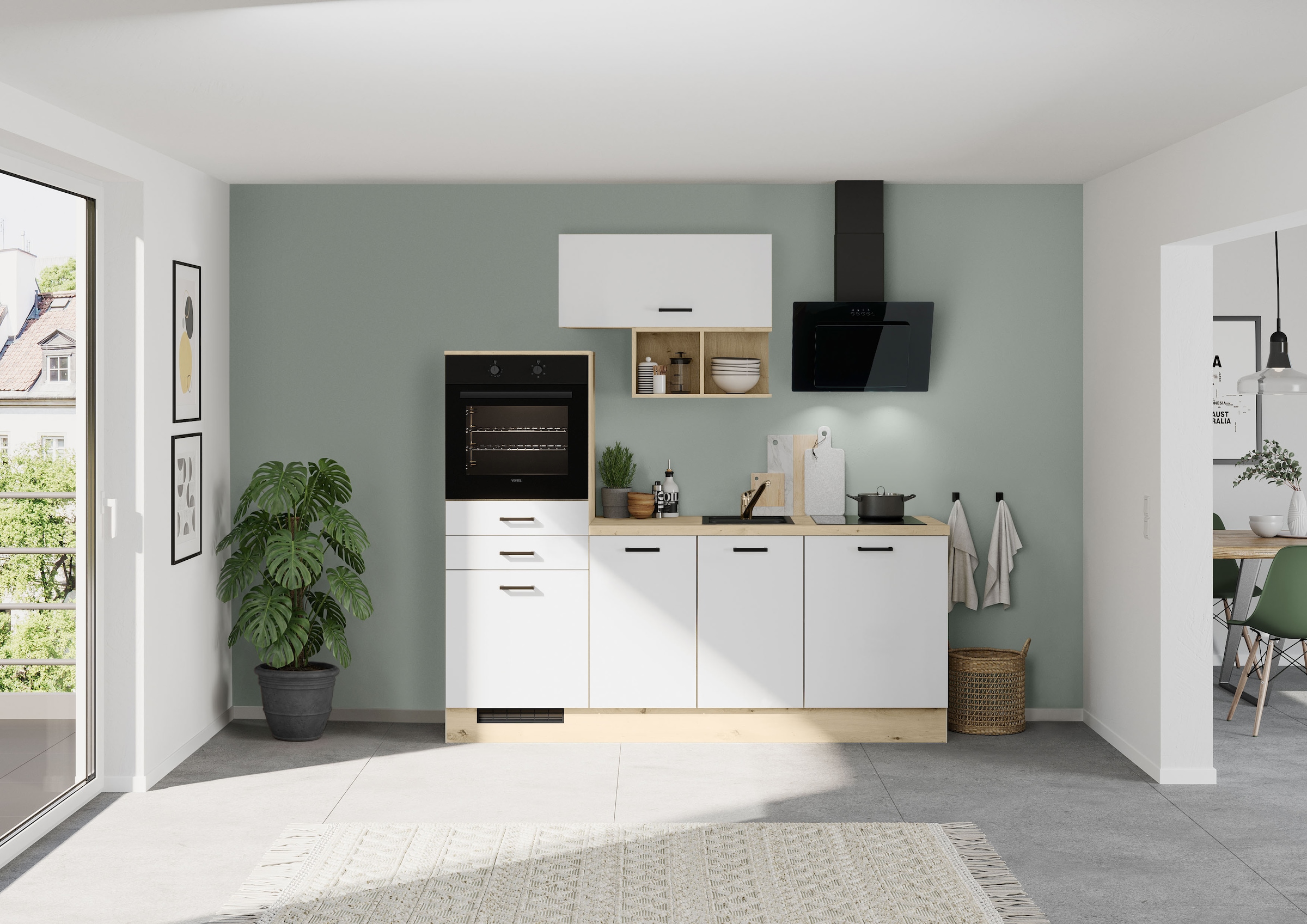 IMPULS KÜCHEN Küchenzeile »München, Ausrichtung wählbar, Schubkästen mit Soft-Close« Set,  in verschiedenen Farben erhältlich, Breite 280 cm