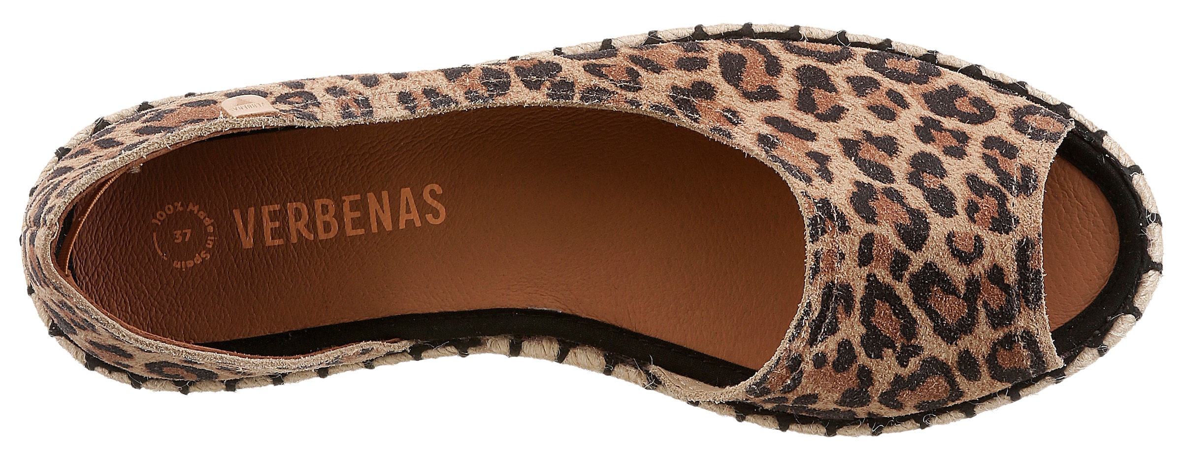 VERBENAS Espadrille »CRUZ LEO«  Sommerschuh, Urlaubsschuh, Leo-Look, mit Zehenöffnung