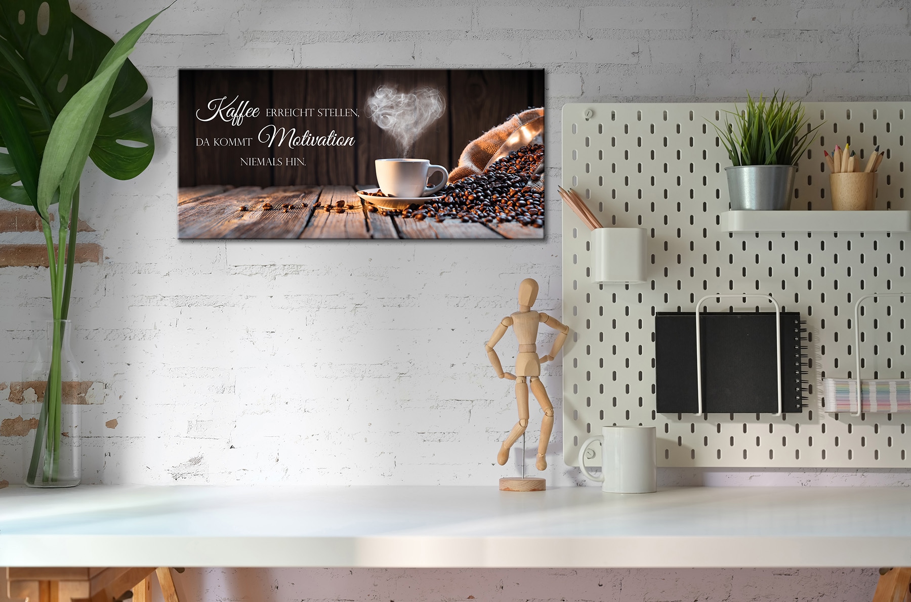 Bönninghoff Leinwandbild »Wandbild KAFFEE UND BOHNEN 33x70 cm – Leinwandbild Keilrahmen Deko« Kaffee | Kaffee Bilder | Motivationsbilder 1 Stk. tlg. auf Keilrahmen gespannt