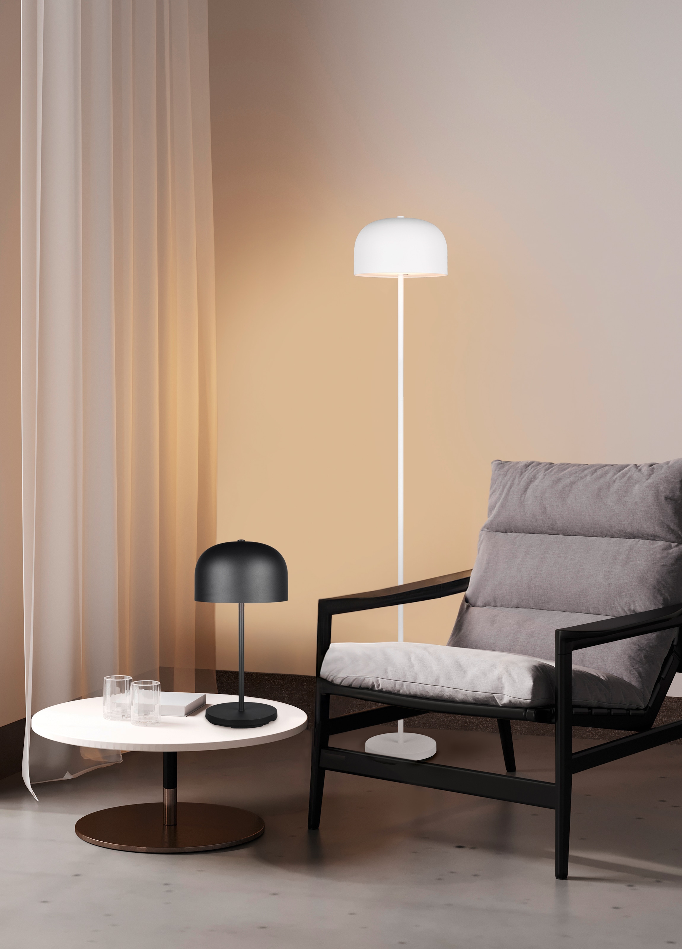 REALITY Leuchten LED Stehlampe »JEFF, Akku LED Stehleuchte mit USB, 2,5W 250 Lumen 3000K warmweiß« LED-Board 1 Stk. Warmweiß Akku LED Stehlampe mit Touchdimmer, USB-Anschluss Höhe max 147 cm