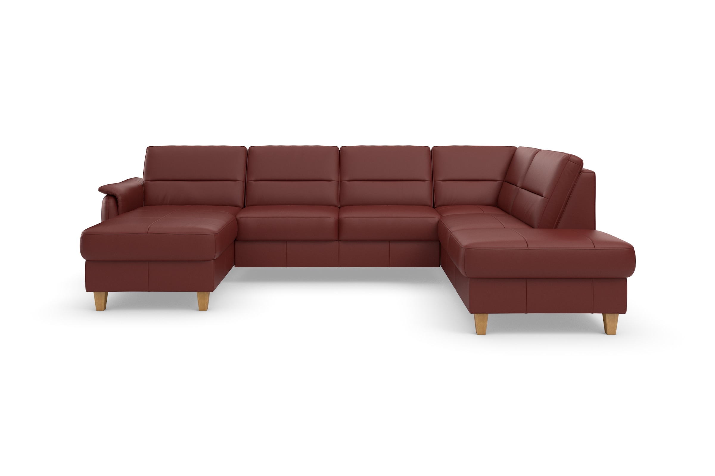 Home affaire Wohnlandschaft »Palmera U-Form, B: 308 cm«, optional Bettfunktion & Bettkasten, Federkern