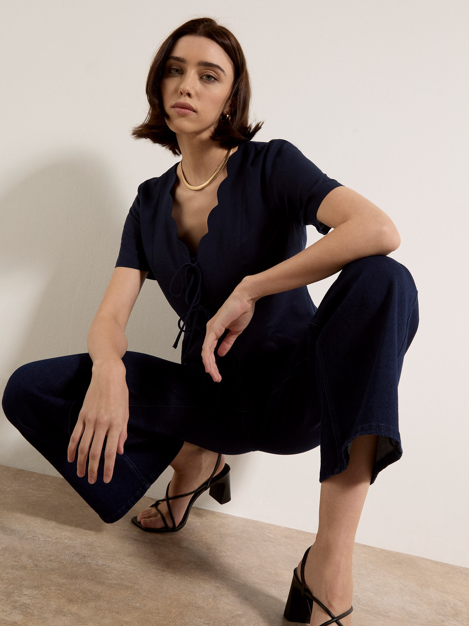Apricot Regular-fit-Jeans »Zara Jeans« mit weitem Bein und elastischem Bund