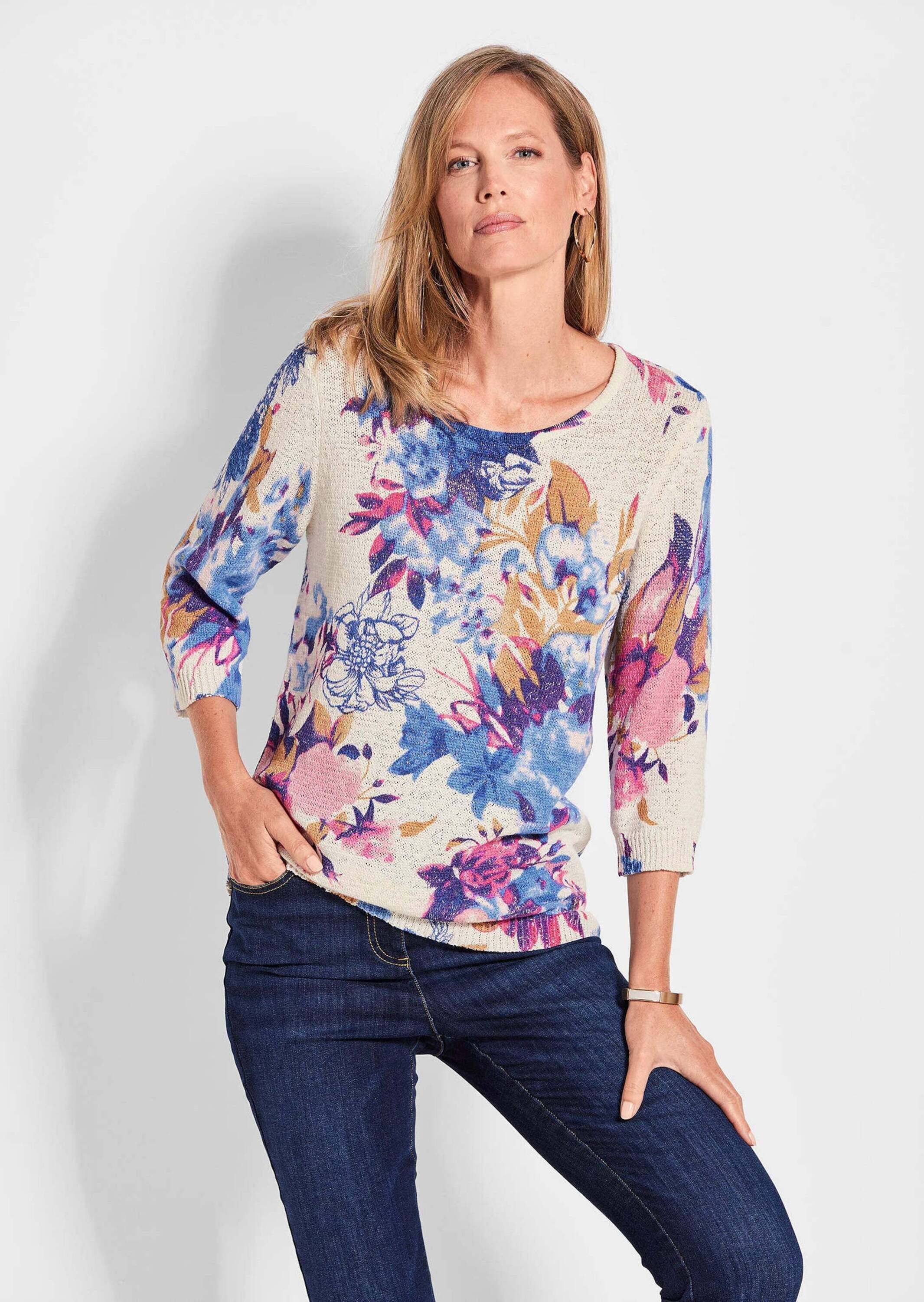 GOLDNER 2-in-1-Pullover »Kurzgröße Femininer Druckpullover«