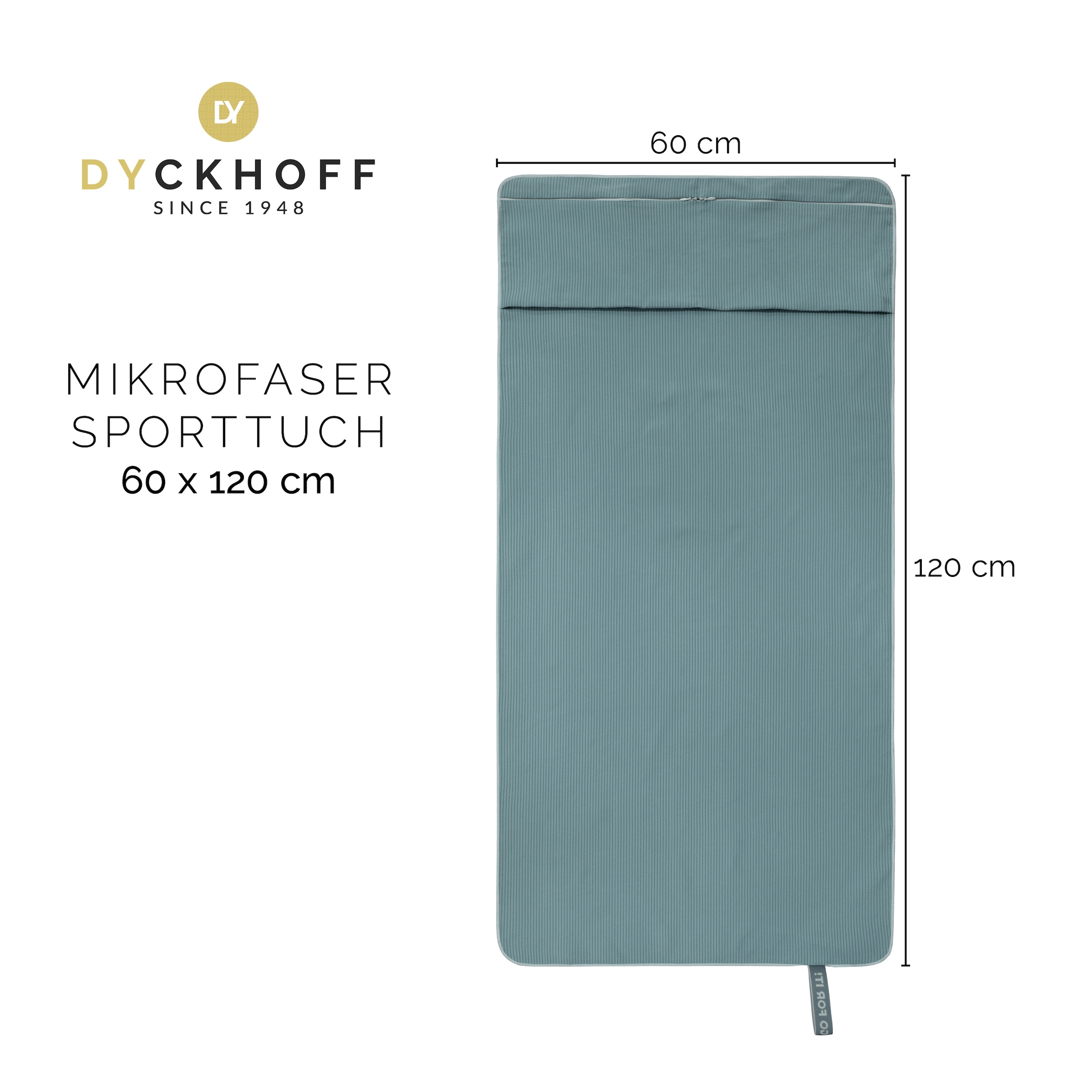 Dyckhoff 1100000002199 »Mikrofaser Sporttuch Struktur« Mit Überstülpkapuze, Schnelltrocknend, Leicht, Reißverschlusstasche
