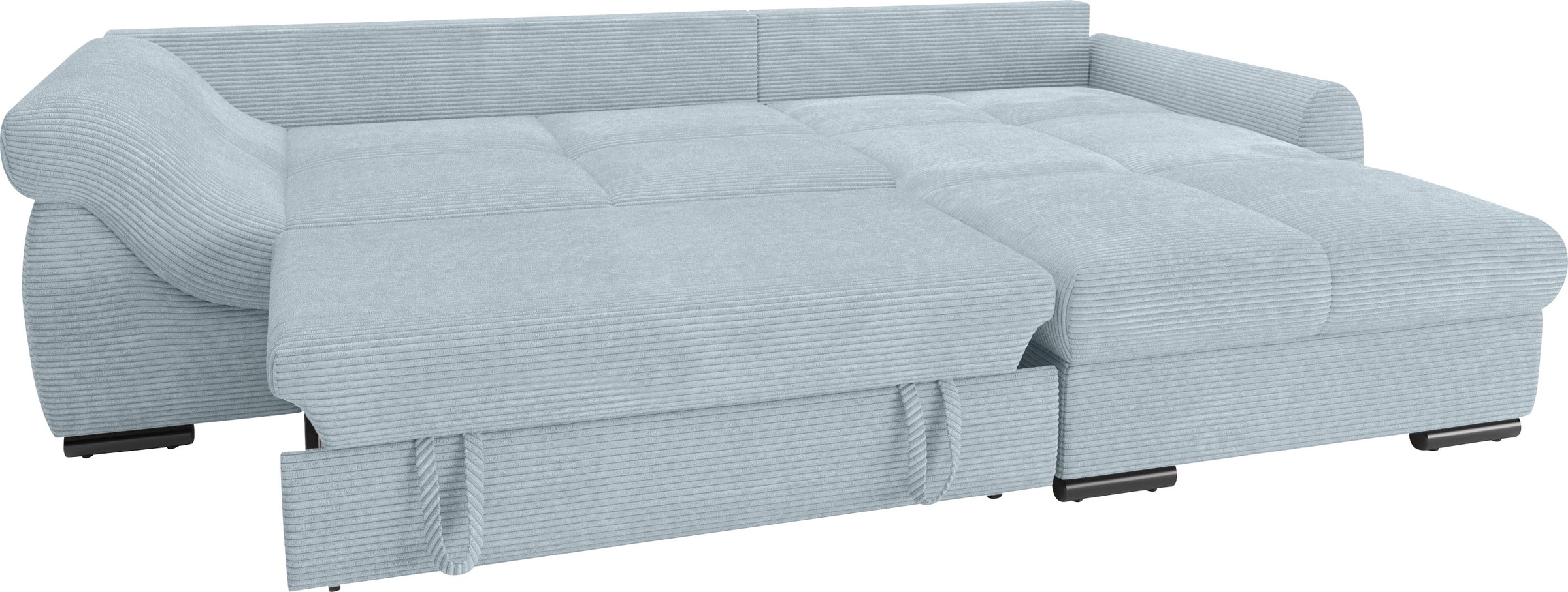 Mr. Couch Ecksofa »Livorno DuraFlex L-Form«, inkl. Hochschläfer-Bettauszug, XL-Bettkasten weiß beschichtet