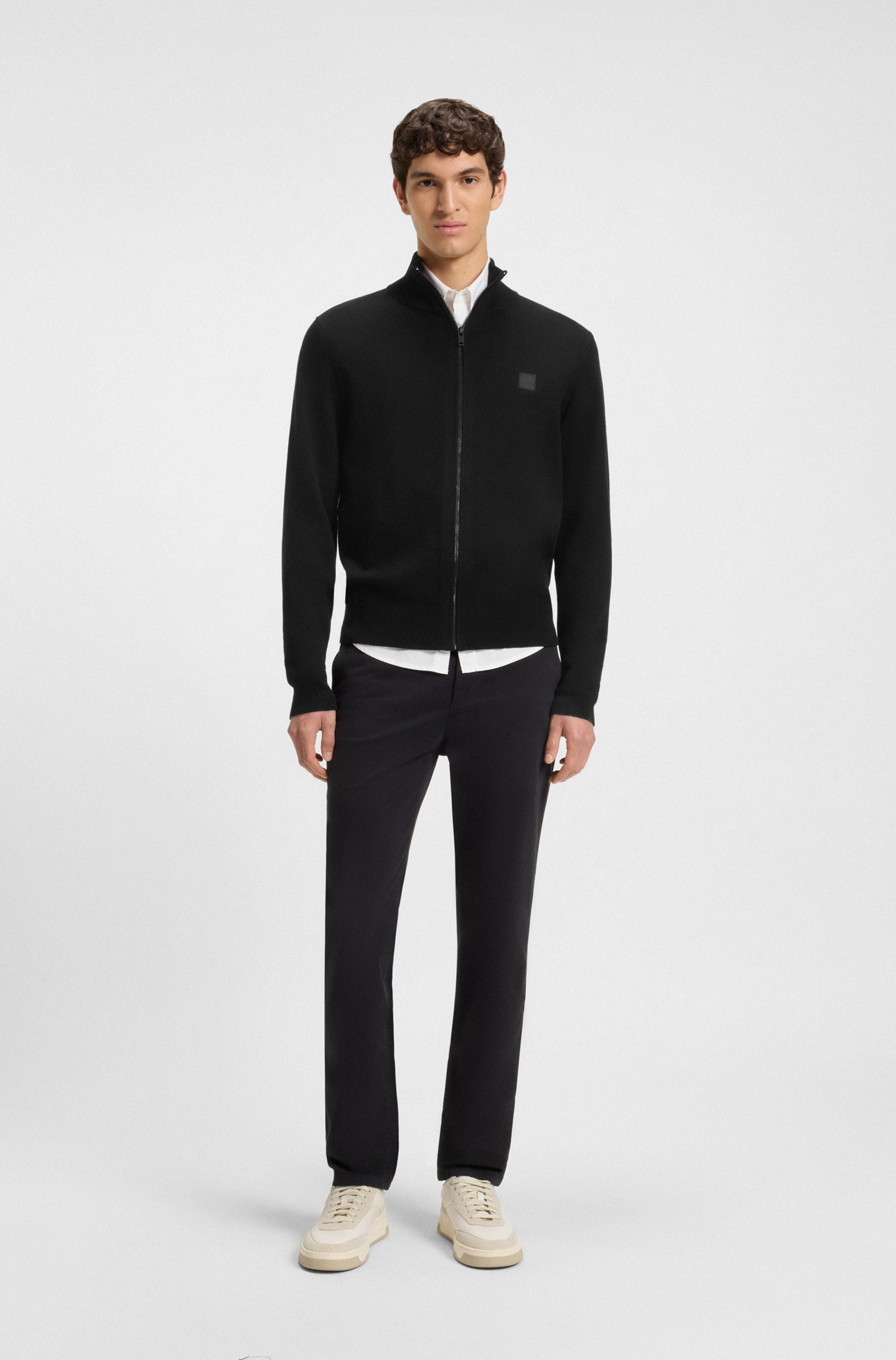 BOSS ORANGE Strickjacke »Kanozip« mit Reißverschluss