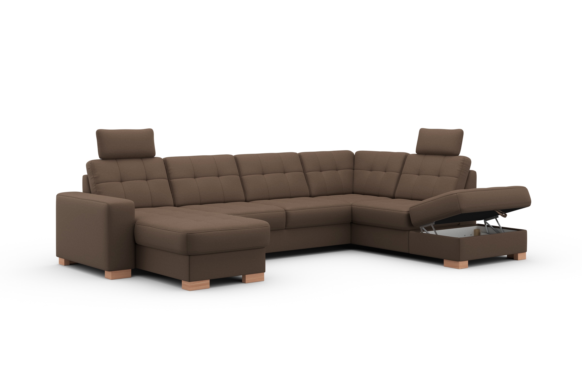 sit&more Wohnlandschaft »Quincy U-Form« wahlweise mit Bettfunktion und Bettkasten