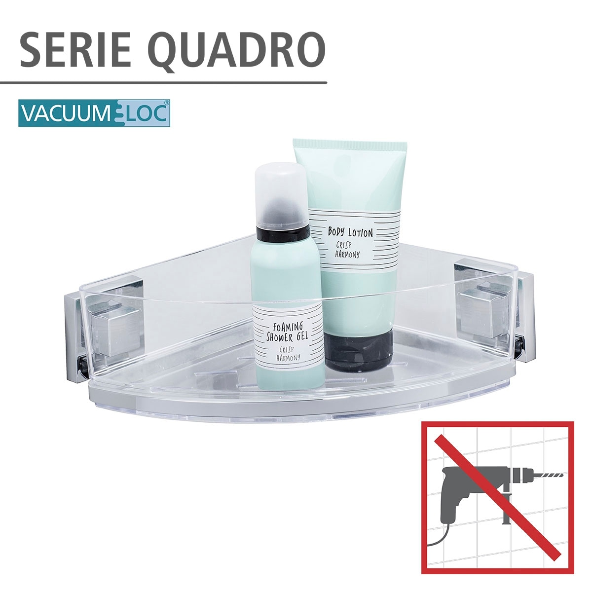 WENKO Eckregal »Vacuum-Loc Quadro«, 1 Etage