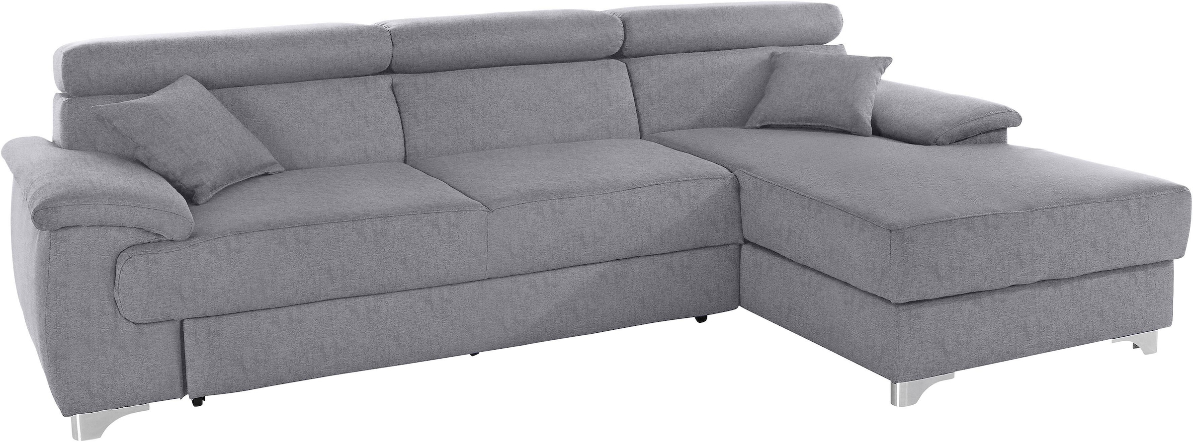 DOMO collection Ecksofa »Mira, inklusive Kopfteilverstellung für mehr Wohlfühlkomfort, L-Form«, wahlweise mit Bettfunktion und Bettkasten, elegant und modern