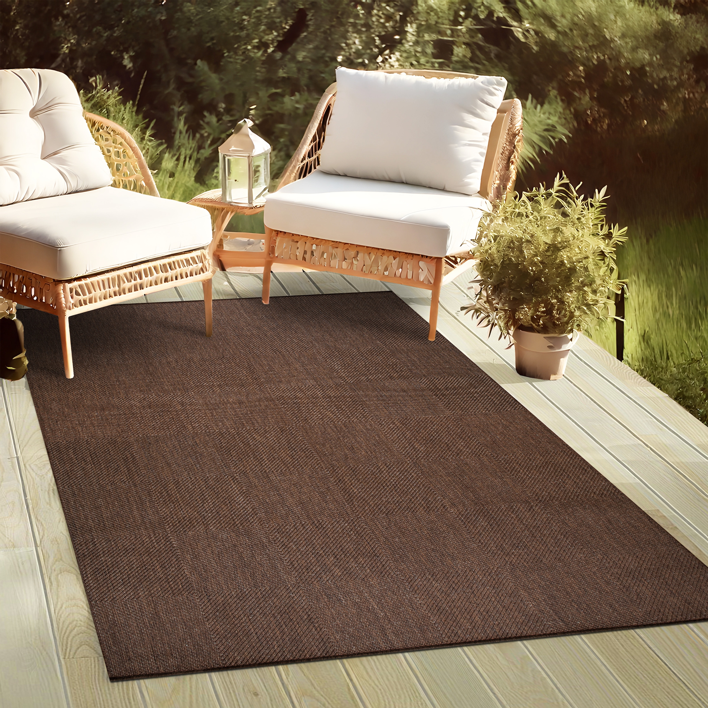 my home Teppich »Anna, auch als Läufer erhältlich« rechteckig 3 mm Höhe In- und Outdoor geeignet, Sisal-Optik, Wetterfest & UV-beständig