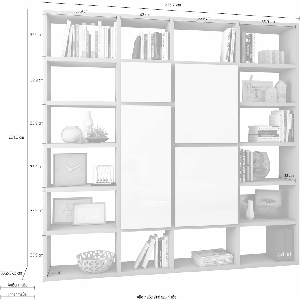 fif möbel Raumteilerregal »TOR510-1«, Breite 227 cm