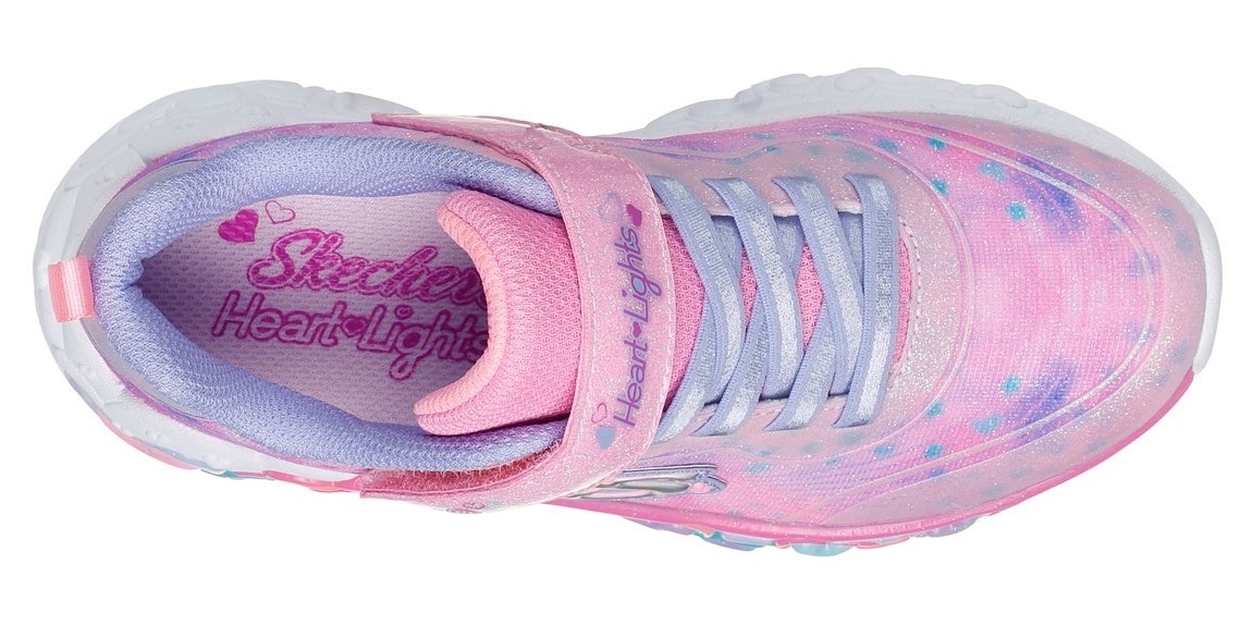 Skechers Sneaker »ETERNAL HEART LIGHTS«, Blink,-Klettschuh mit Herz-Applikation, Größenschablone zum Download