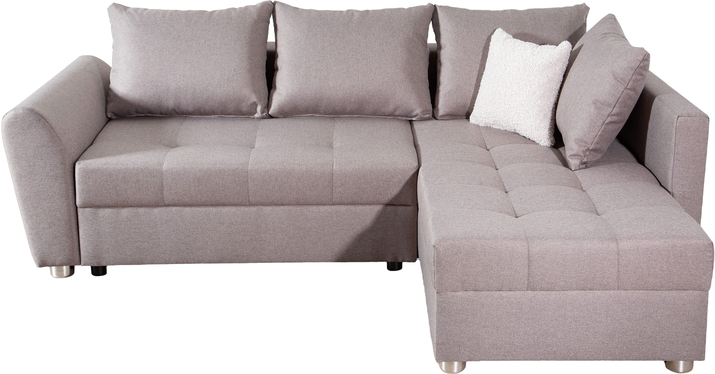COLLECTION AB Ecksofa »Jana L-Form«, inkl. Bettfunktion,Bettkasten und Bonnelfederkern