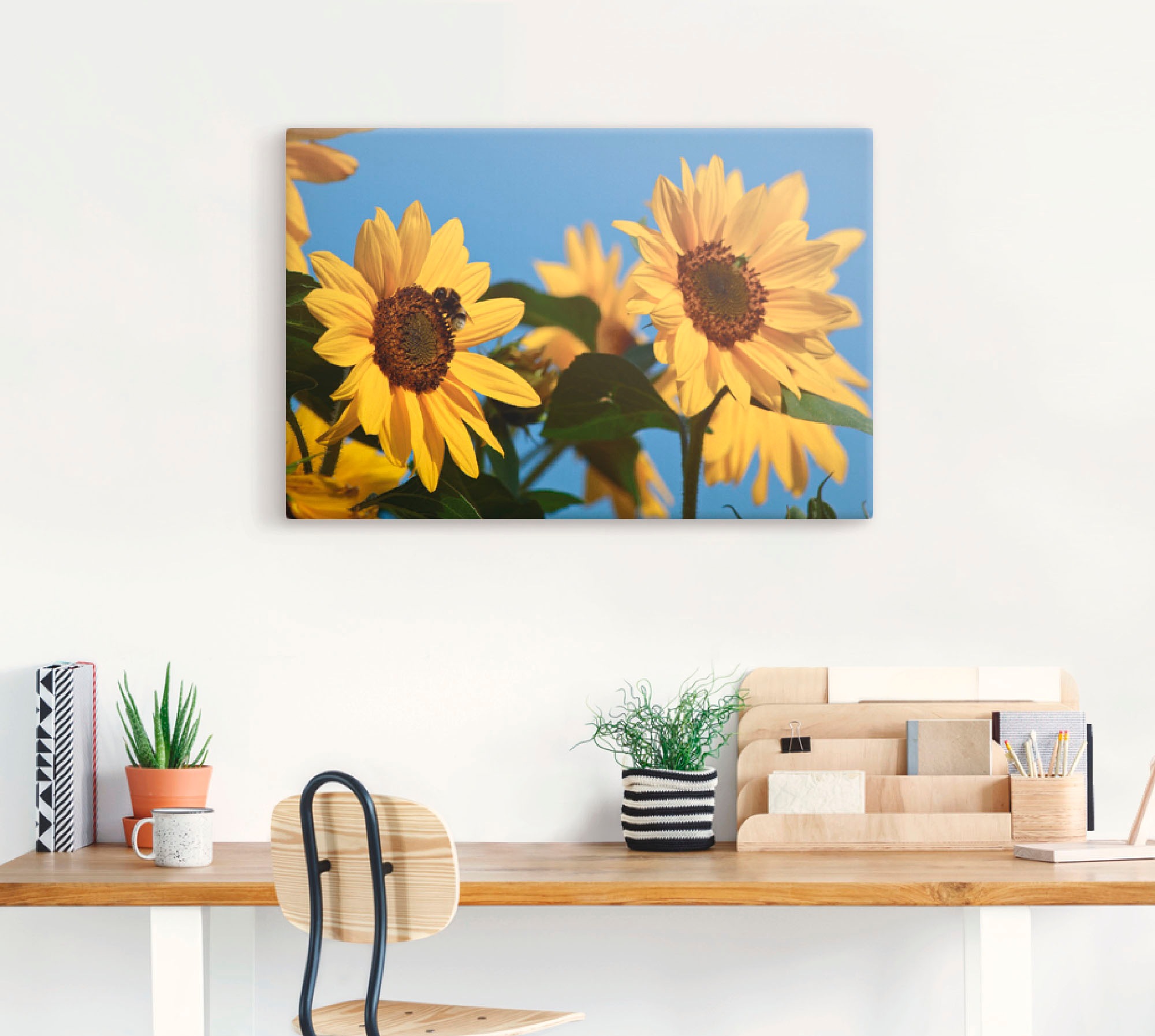 Artland Leinwandbild »Sonnenblumen« Blumen 1 Stk. tlg. auf Holzrahmen gespannt