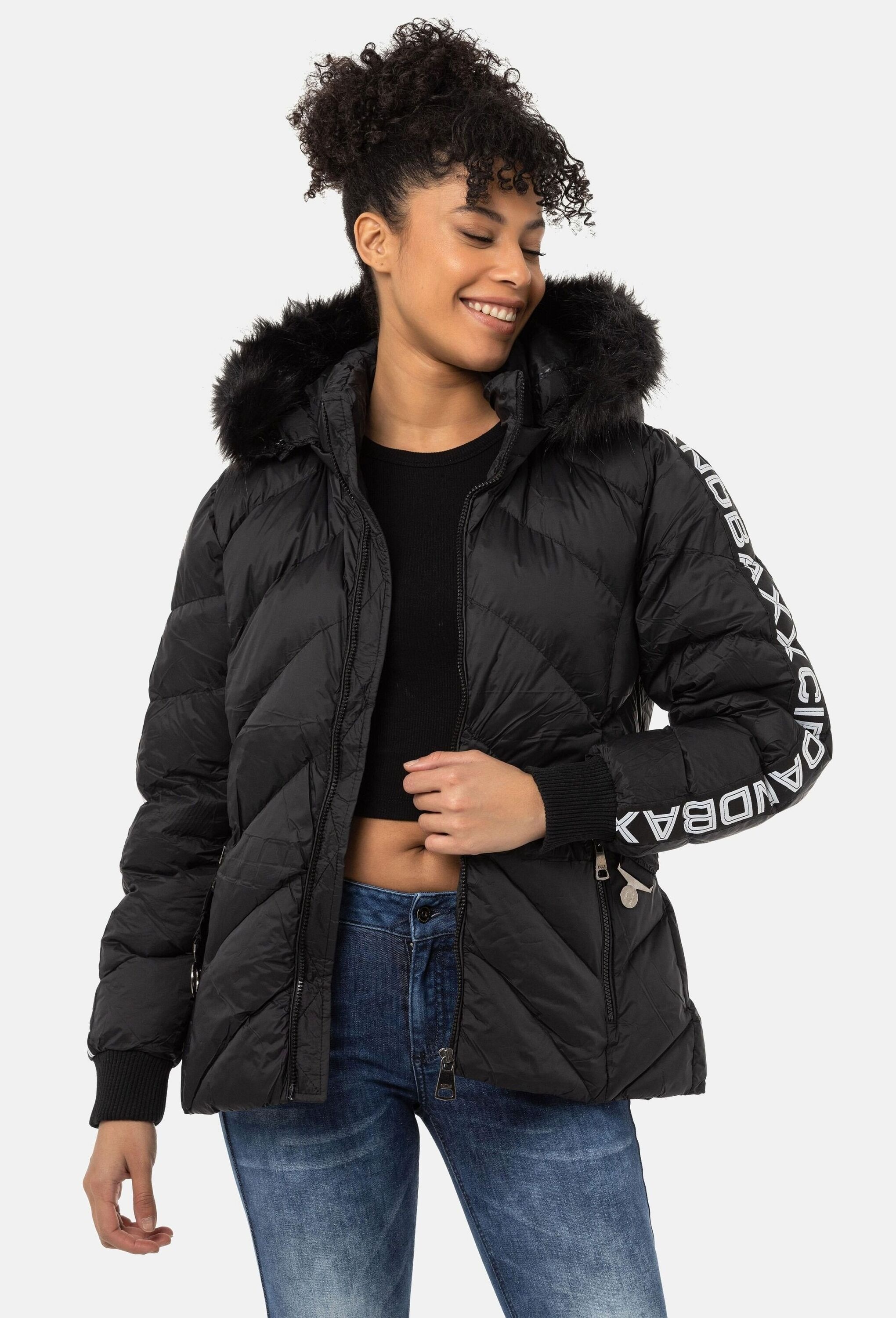 Cipo & Baxx Winterjacke »Cipo & Baxx Jacken« mit Kapuze mit Gürtel, WM133