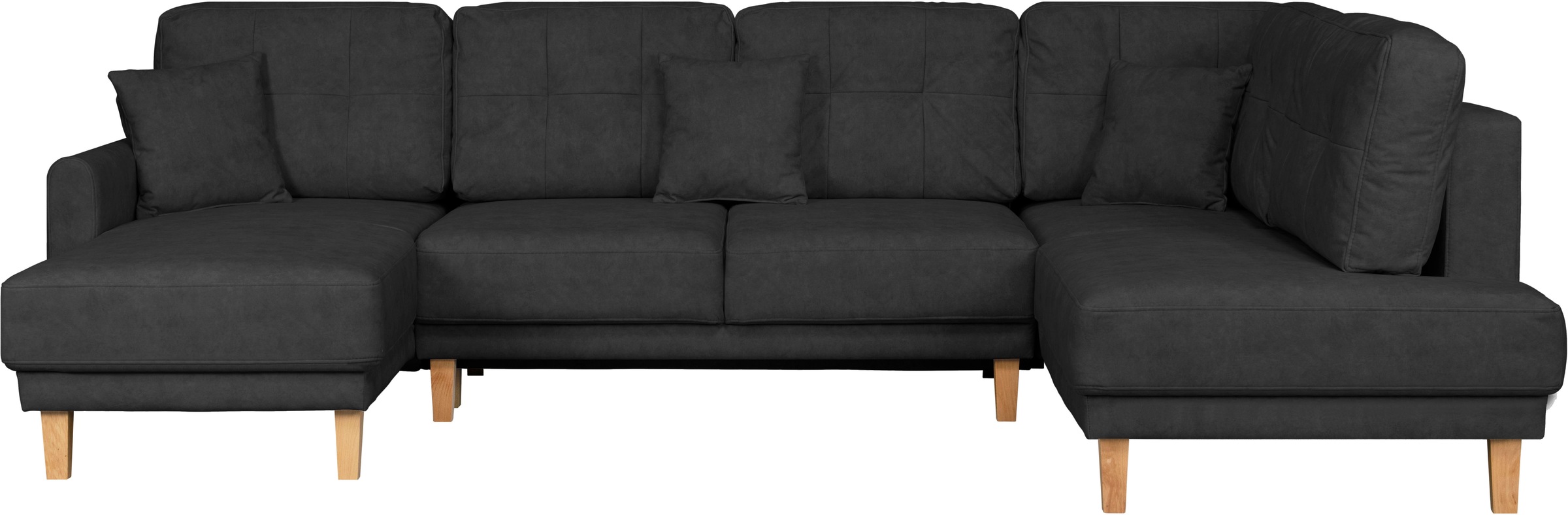 Home affaire Wohnlandschaft »TRIPLO U-Form wahlweise mit Schlaffunktion, B/T/H: 310/192/90 cm«, Schlafsofa, auch mit Bettkasten, Steppung im Rückenkissen