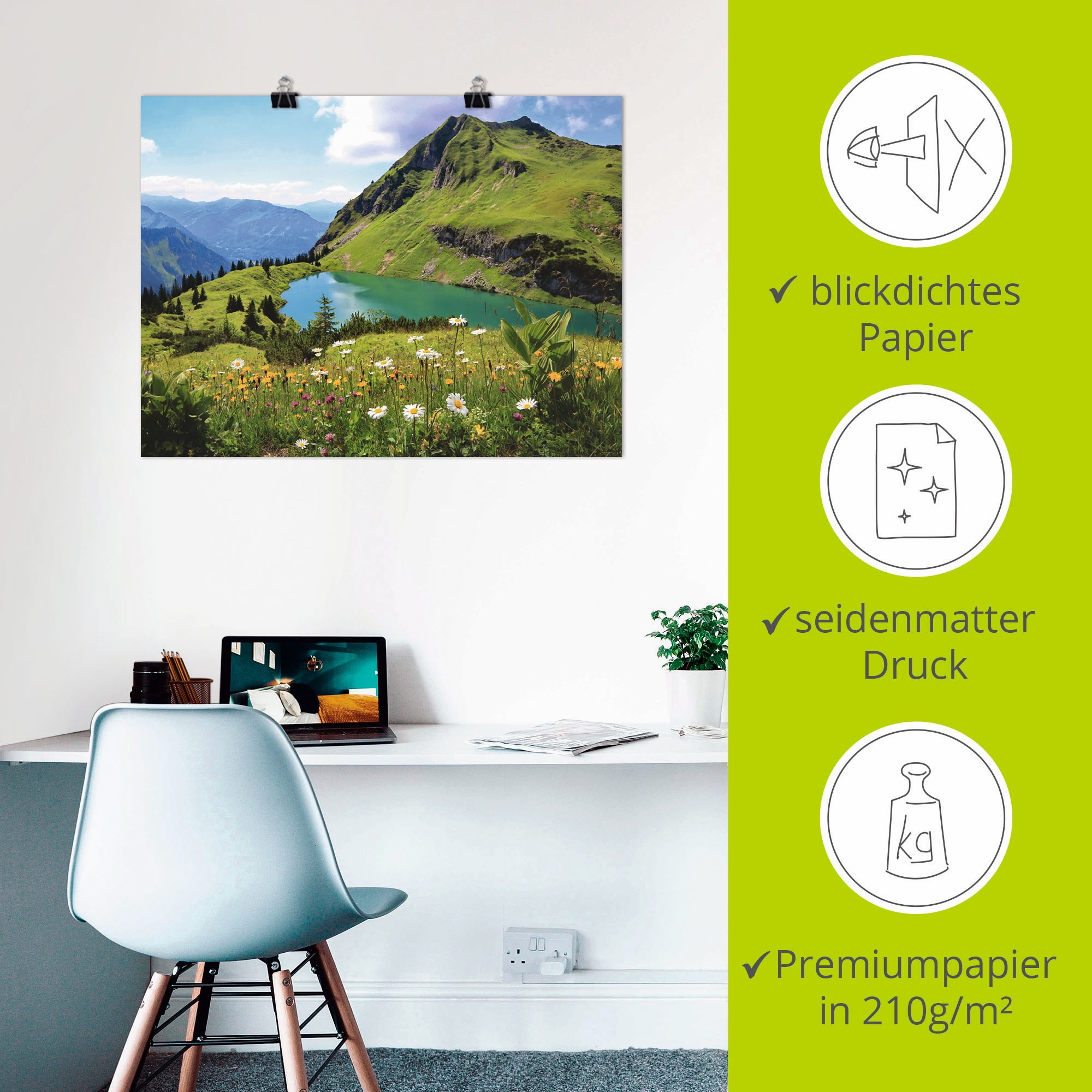 Artland Wandbild »Seealpsee«, Berge, (1 St.), als Leinwandbild, Poster, Wandaufkleber in verschied. Größen