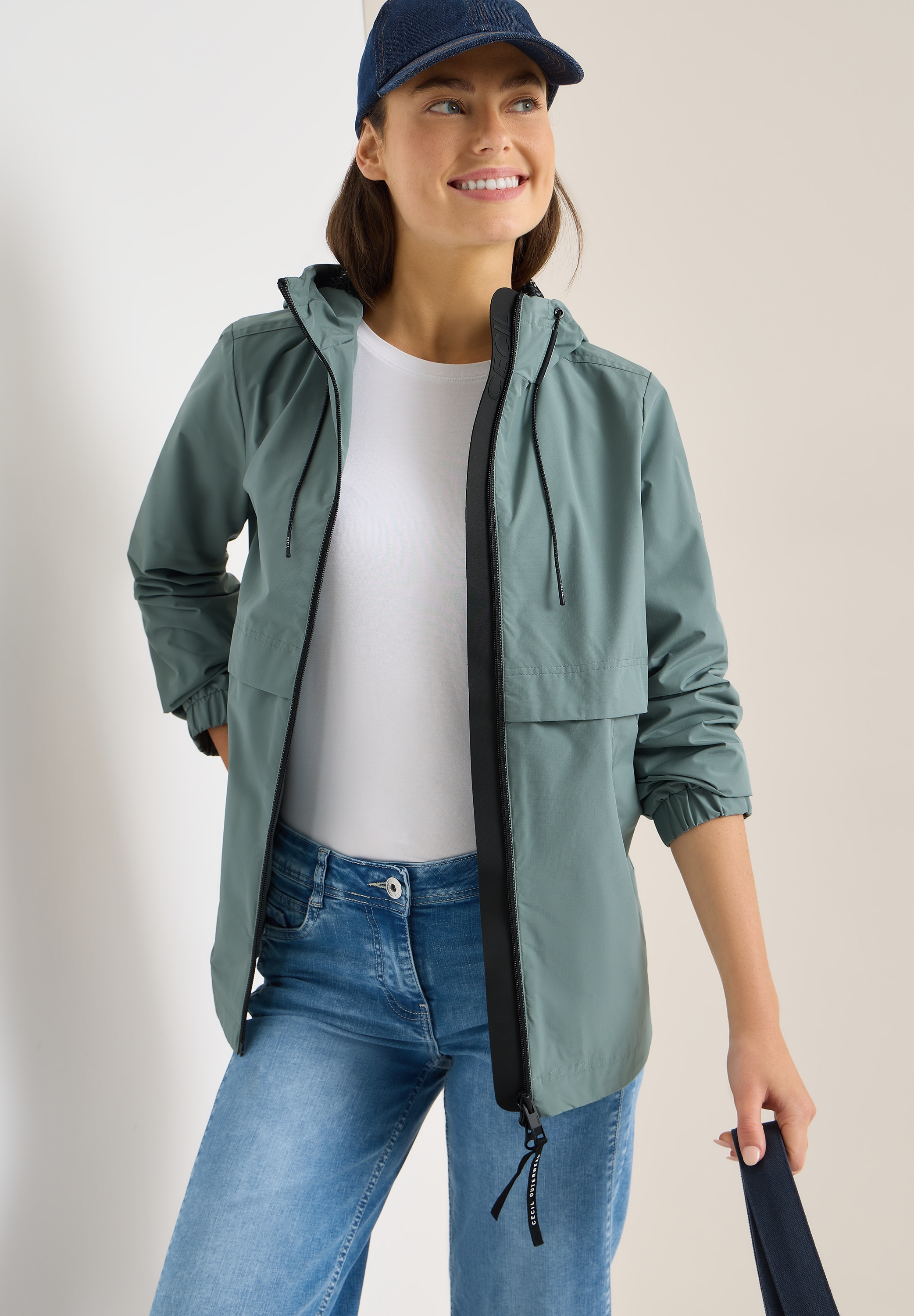 Cecil Windbreaker mit Kapuze sportive A-Linie, mit Kapuze