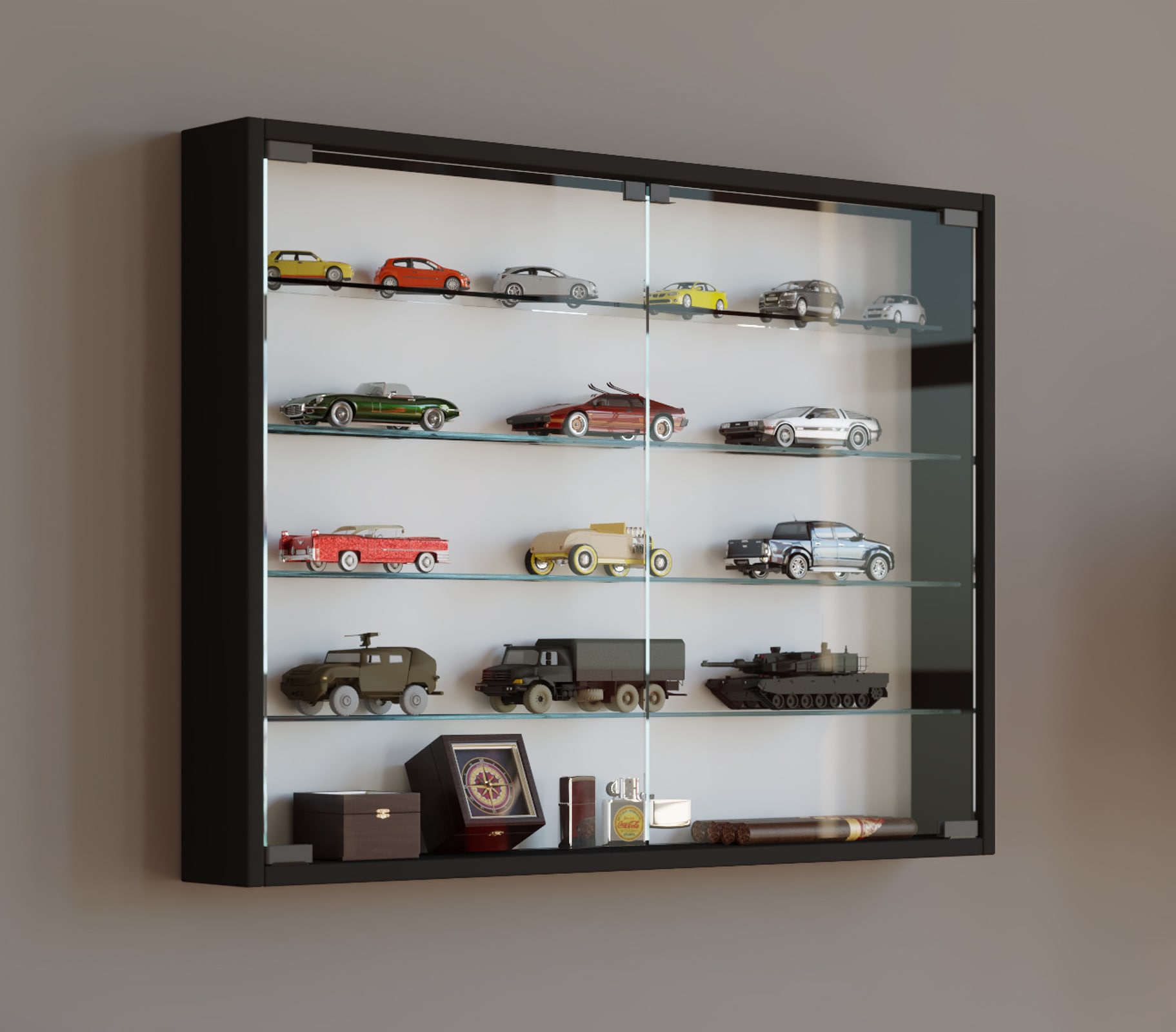 VCM Wandregal »Hängevitrine Wandvitrine Sammel Deko Mandosa L« 1 Stk. tlg.