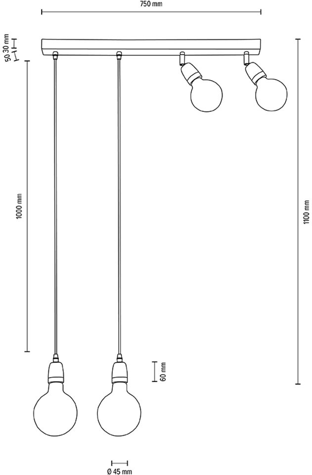 BRITOP LIGHTING Deckenleuchte »Porcia«, 4 flammig, Leuchtmittel E27 | ohne Leuchtmittel-Leuchtmittel wechselbar, Dekorative Leuchte aus Ceramik, passende LM E27- exkl., Made in Europe