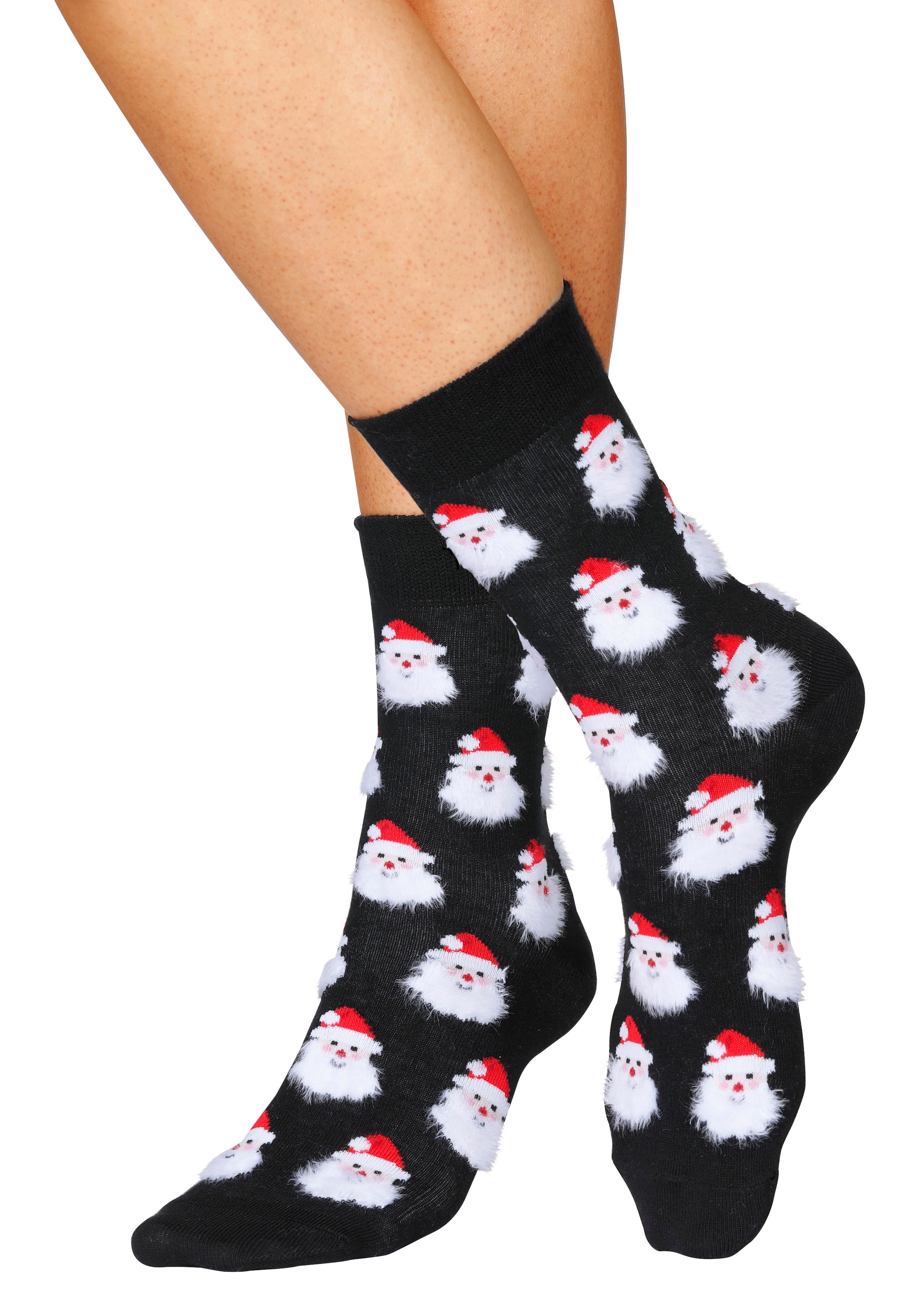 Socken, (Packung, 3 Paar), mit lustigen Weihnachtsmotiven