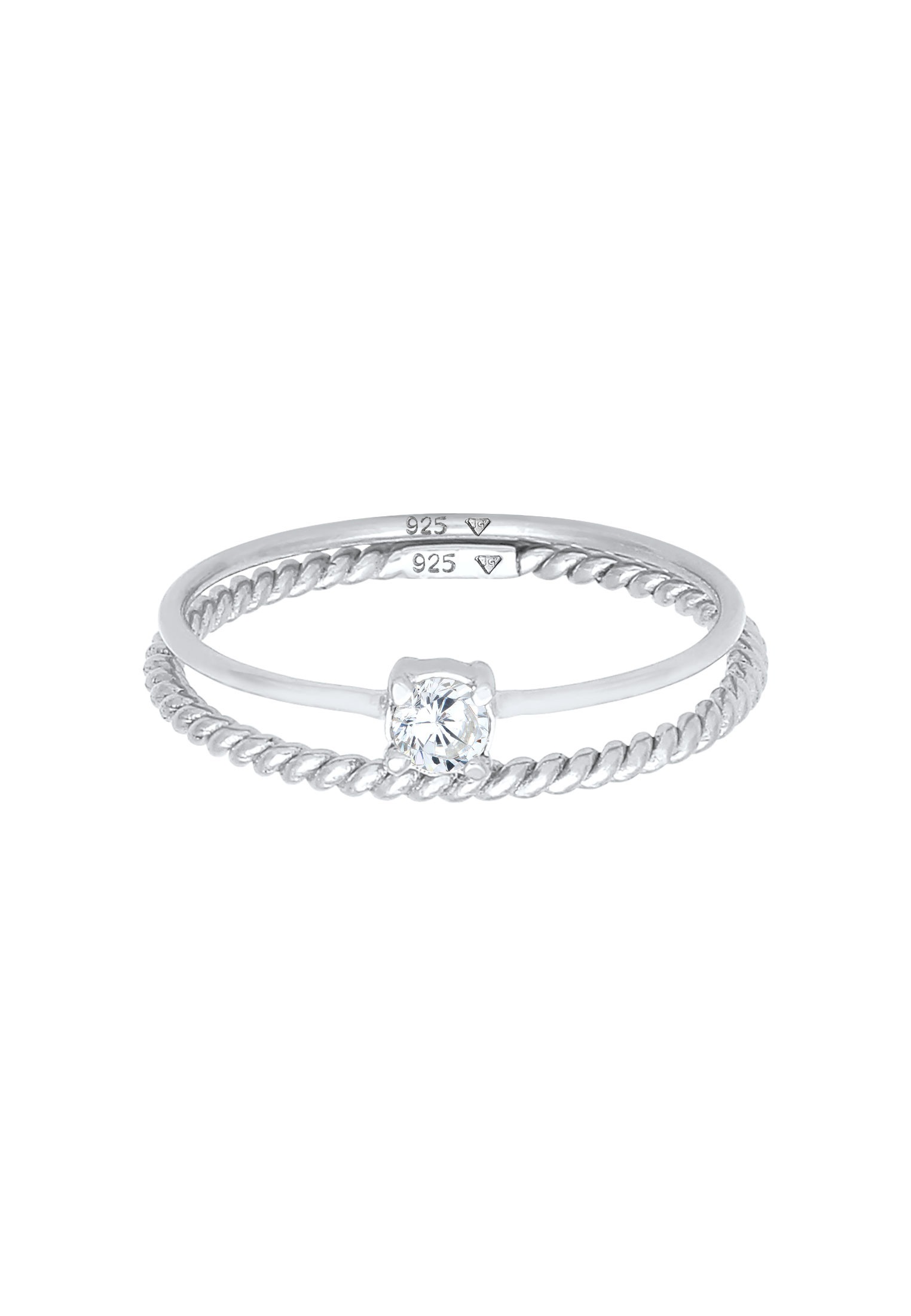 Elli Ring-Set »Ring Zirkonia Gedreht Twisted Set (2 tlg) 925 Silber«