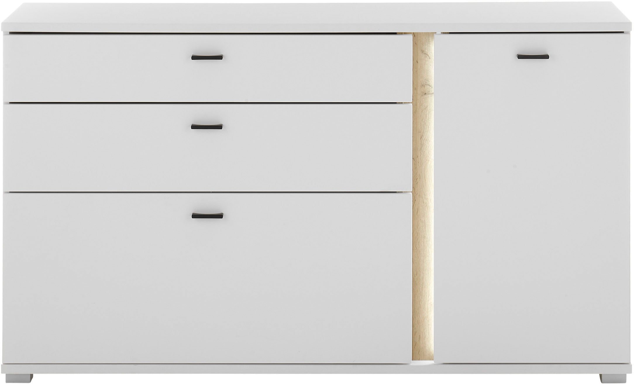 INOSIGN Sideboard »LONG ISLAND«, (1 St.), in moderner Trendfarbe,inklusive senkrechter Beleuchtung,Breite 150 cm