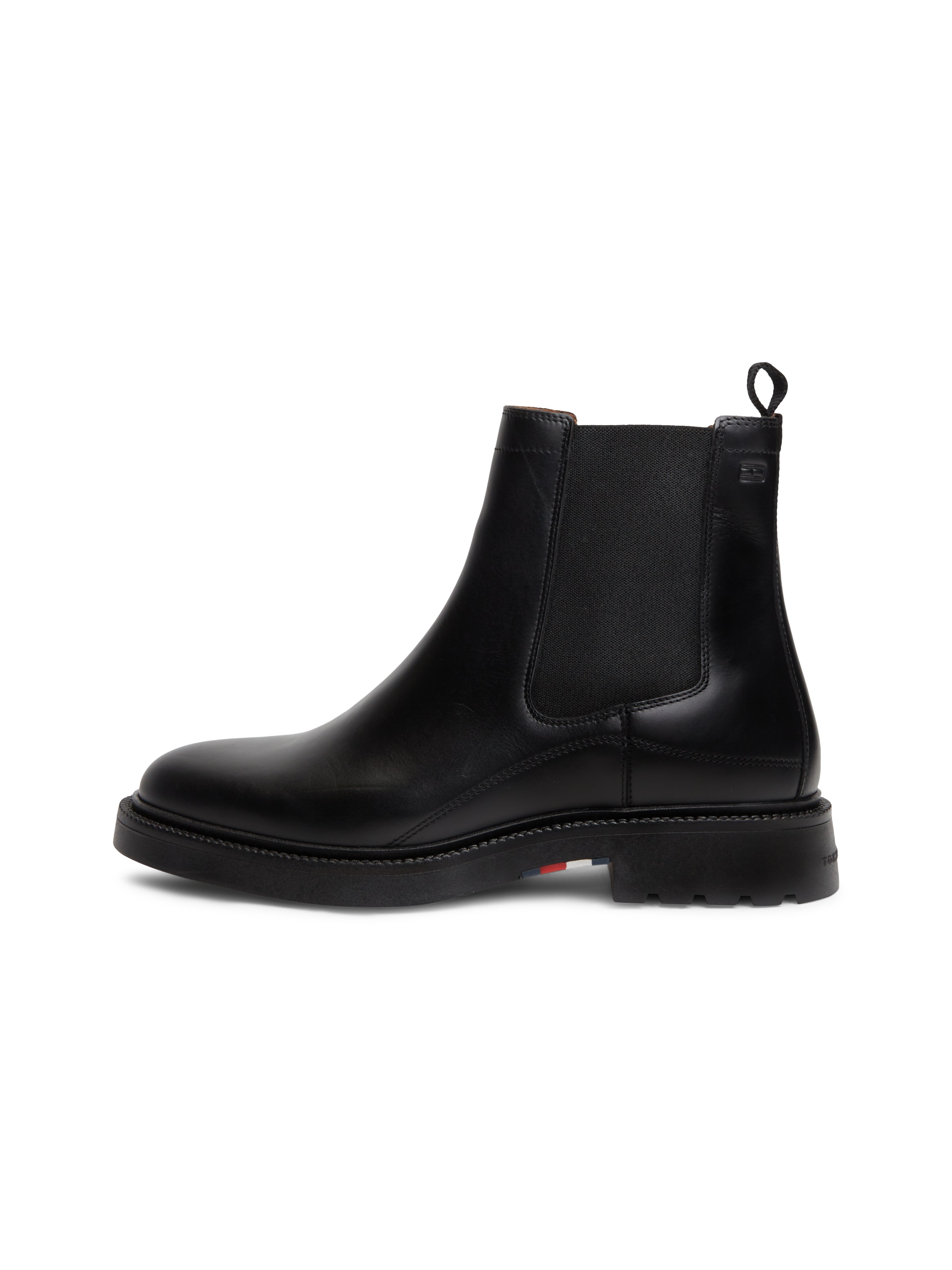 Tommy Hilfiger Chelseaboots »CORPORATE CASUAL LTH CHELSEA«  Blockabsatz, Stiefelette mit beidseitigem Stretcheinsatz, schmale Form