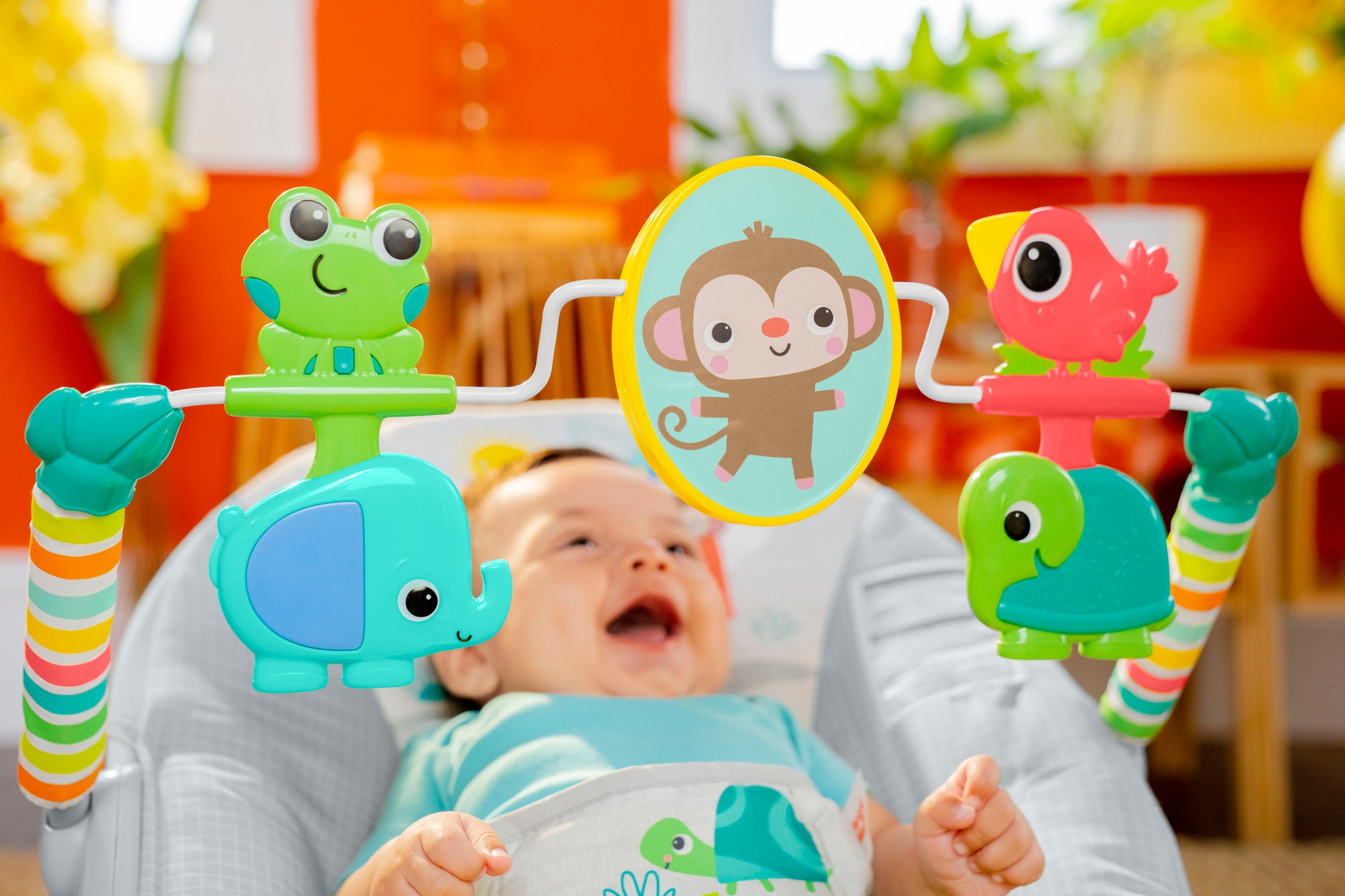 Bright Starts Babywippe »Playful Paradise™ Vibrating Bouncer« bis 9 kg mit Sound-Effekt