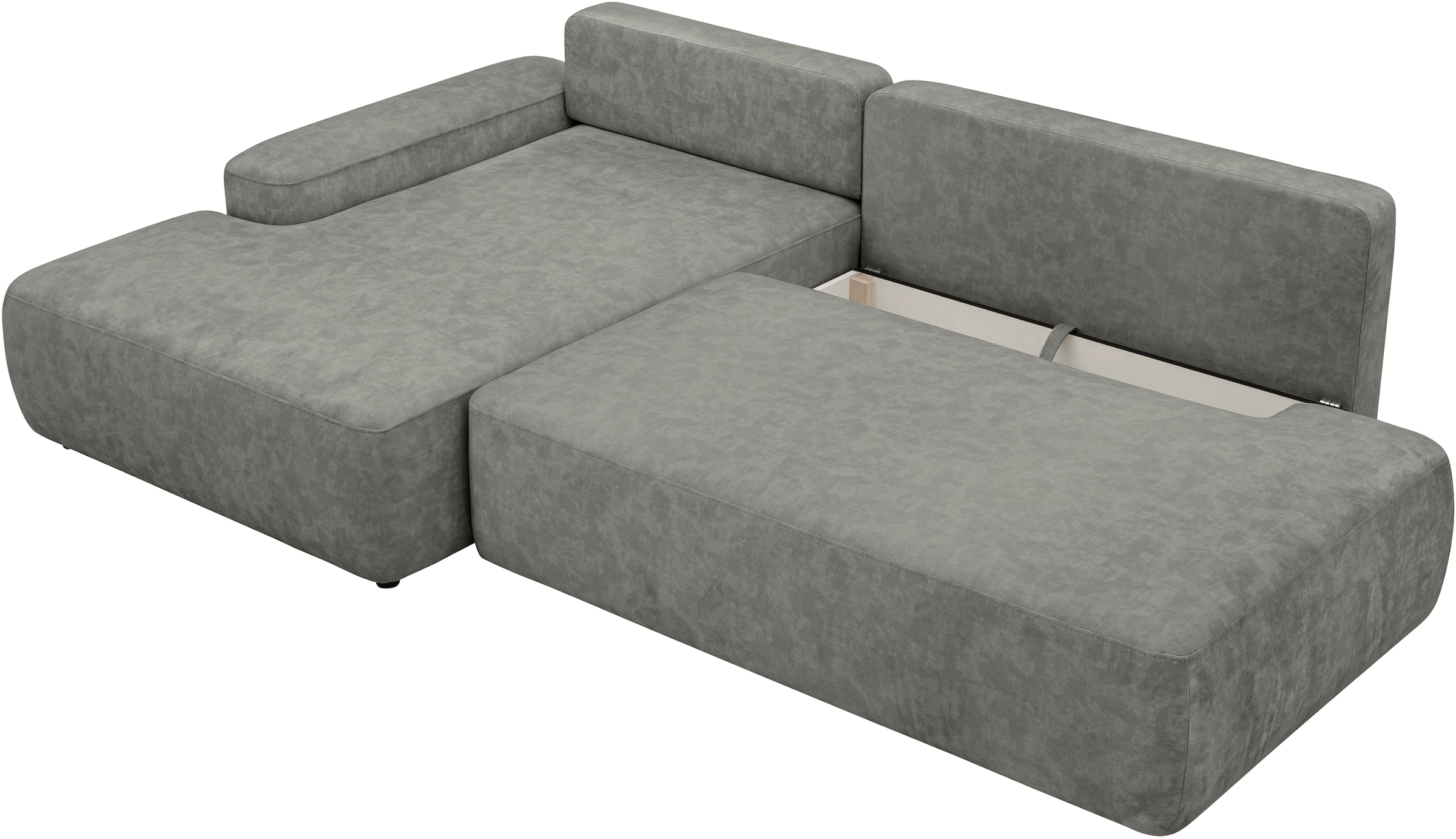 INOSIGN Ecksofa »TORGE, Schlafsofa Cord, Samtvelours u. Strukur fein, Couch in L-Form«, Schlaffunktion und Bettkasten, Liegefläche: 210x125 cm, neues Design