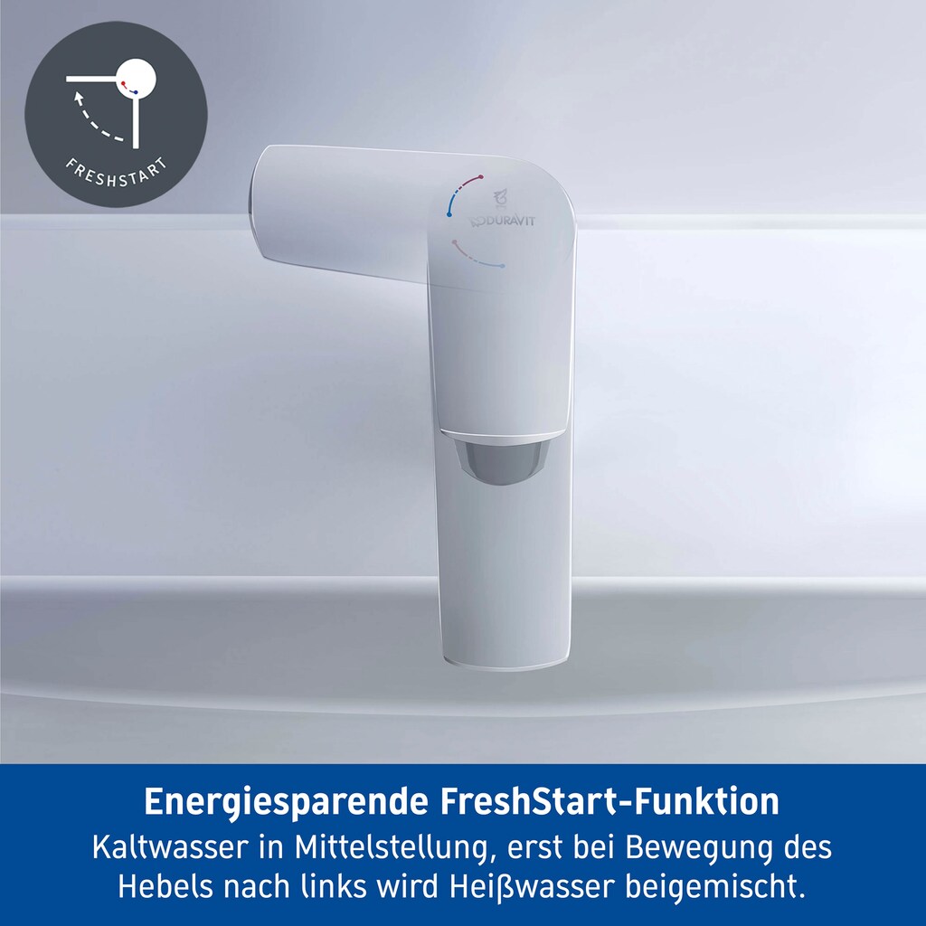 Duravit Waschtischarmatur »Duravit No.1 Waschtischmischer, Größe S, mit Zugstangen-Ablaufgarnitur«, mit FreshStart und AirPlus, Ausladung 10 cm, Chrom