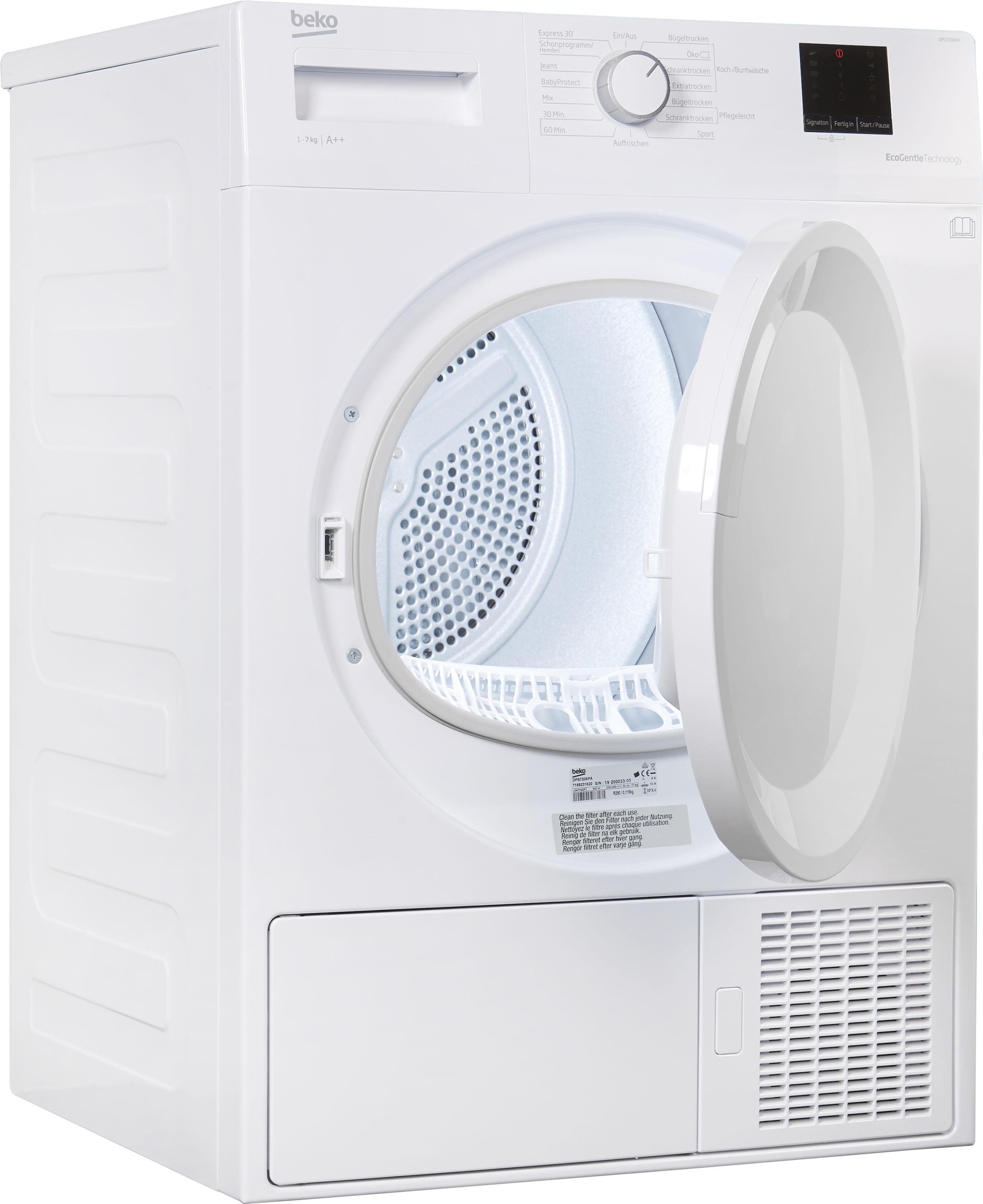 BEKO Wärmepumpentrockner »DPS7206PA«, 7 kg, Express 30, FlexySens, EcoGentle, Startzeitvorwahl