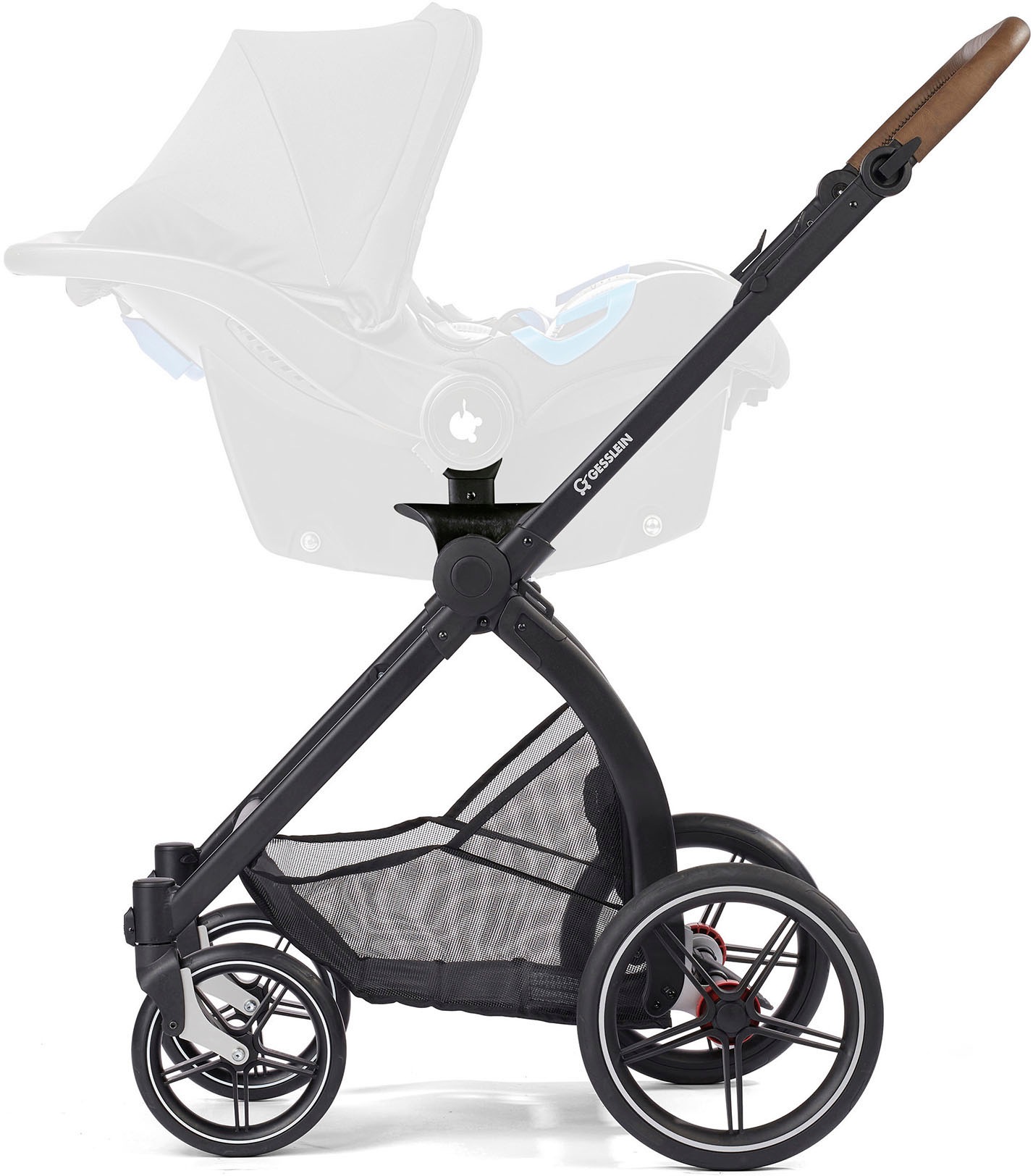 Gesslein Kombi-Kinderwagen »FX4 Soft+ mit Aufsatz Swing schwarz, schwarz/kupfer«, mit Babywanne C3 und Babyschalenadapter