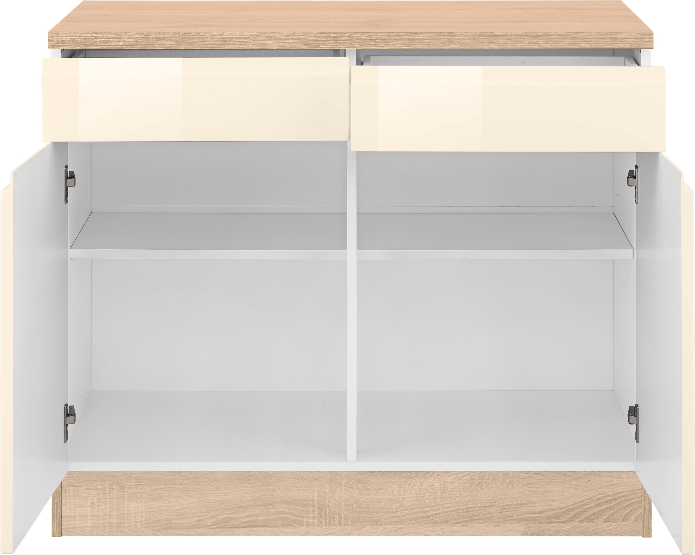 KOCHSTATION Unterschrank »KS-Virginia«, 100 cm breit, mit 2 Türen und 2 Schubkästen