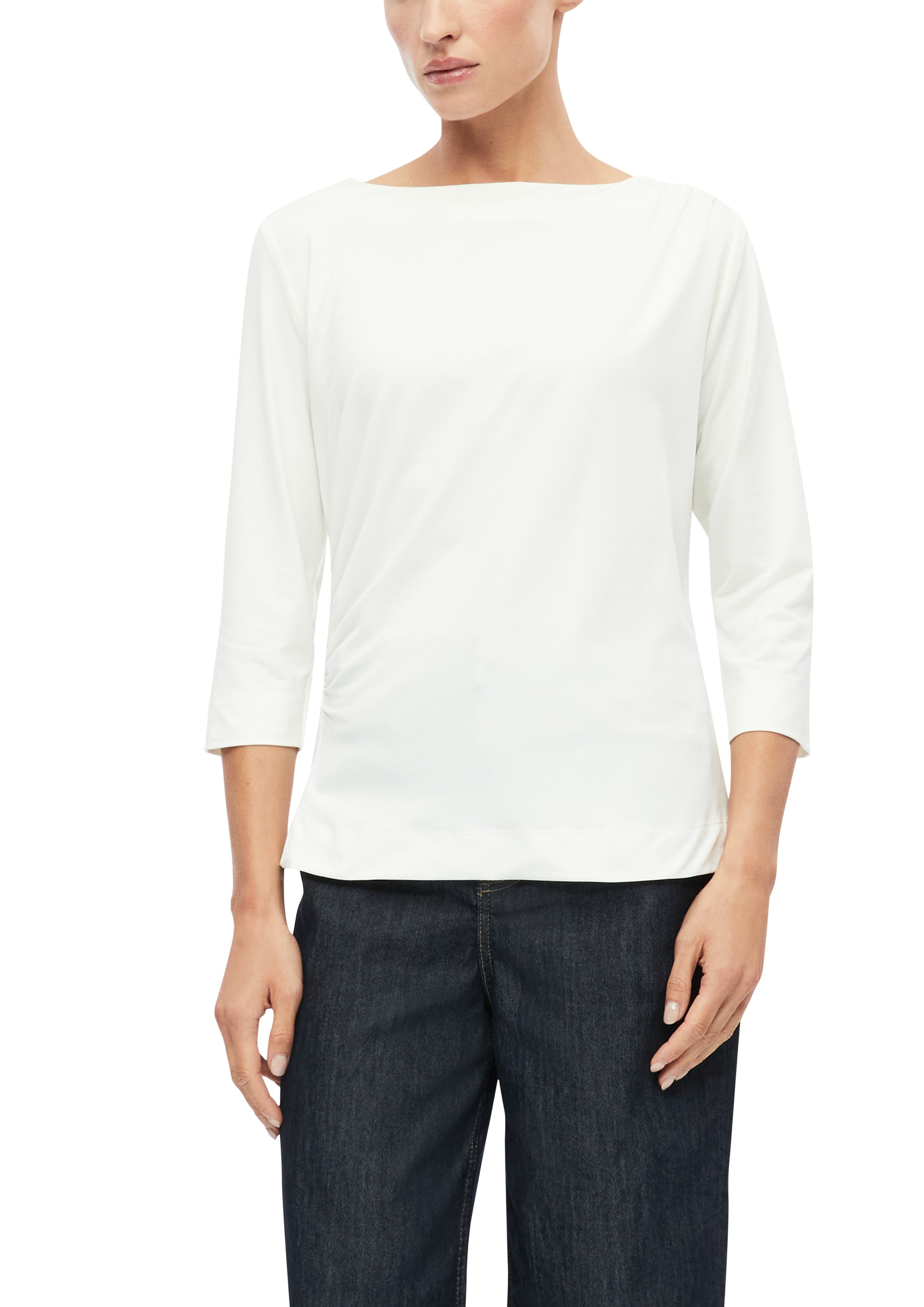 s.Oliver BLACK LABEL 3/4-Arm-Shirt Sommershirt mit seitlicher Saffung