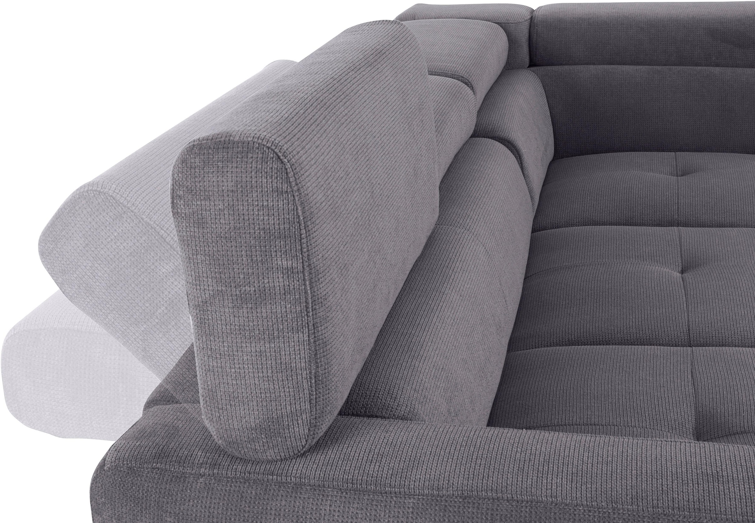 COTTA Ecksofa »Sammy L-Form«, inklusive Kopfteilverstellung, wahlweise mit Bettfunktion