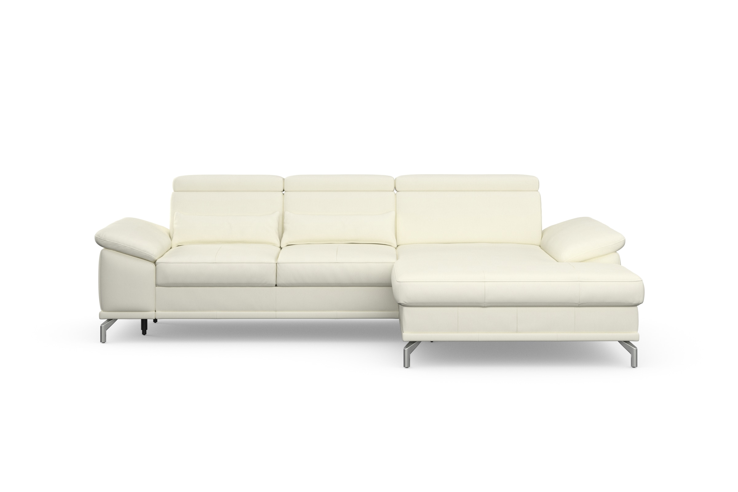 sit&more Ecksofa »Cabrio L-Form, mit Sitztiefenverstellung, Arm- und Kopfteilverstellung«, 2 Nierenkissen, Federkern, optional Bettfunktion und Stauraum