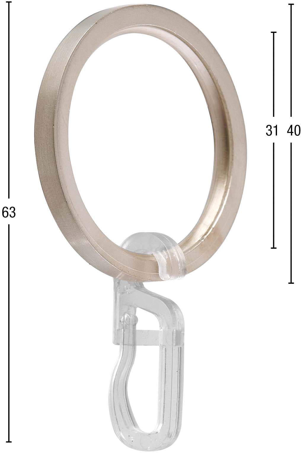 GARESA Gardinenring »Ring mit Haken«, bis 20mm, kaufen für online Montage einfache (20 Aluminium, Durchmesser St.)