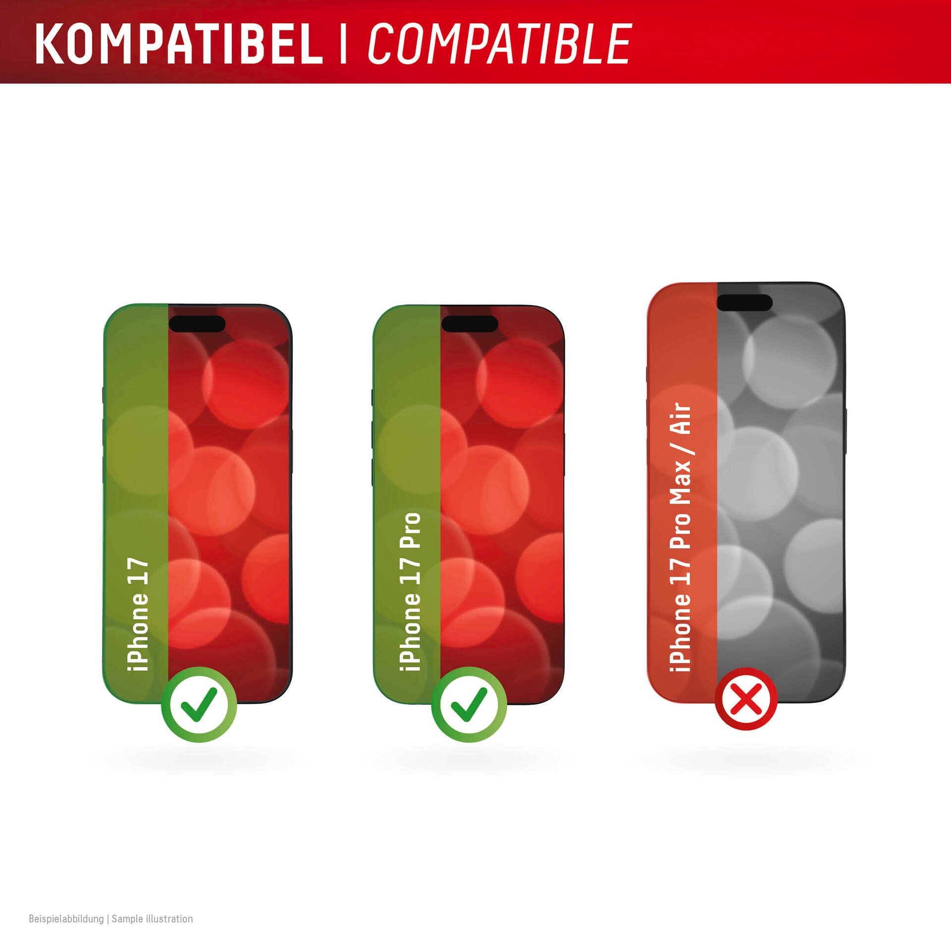 Displex Displayschutzglas »Real Glass Screen Protector« für Apple iPhone 17;Apple iPhone 17 Pro Displayschutzfolie, Schutzfolie, Bildschirmschutz, kratz- & stoßfest