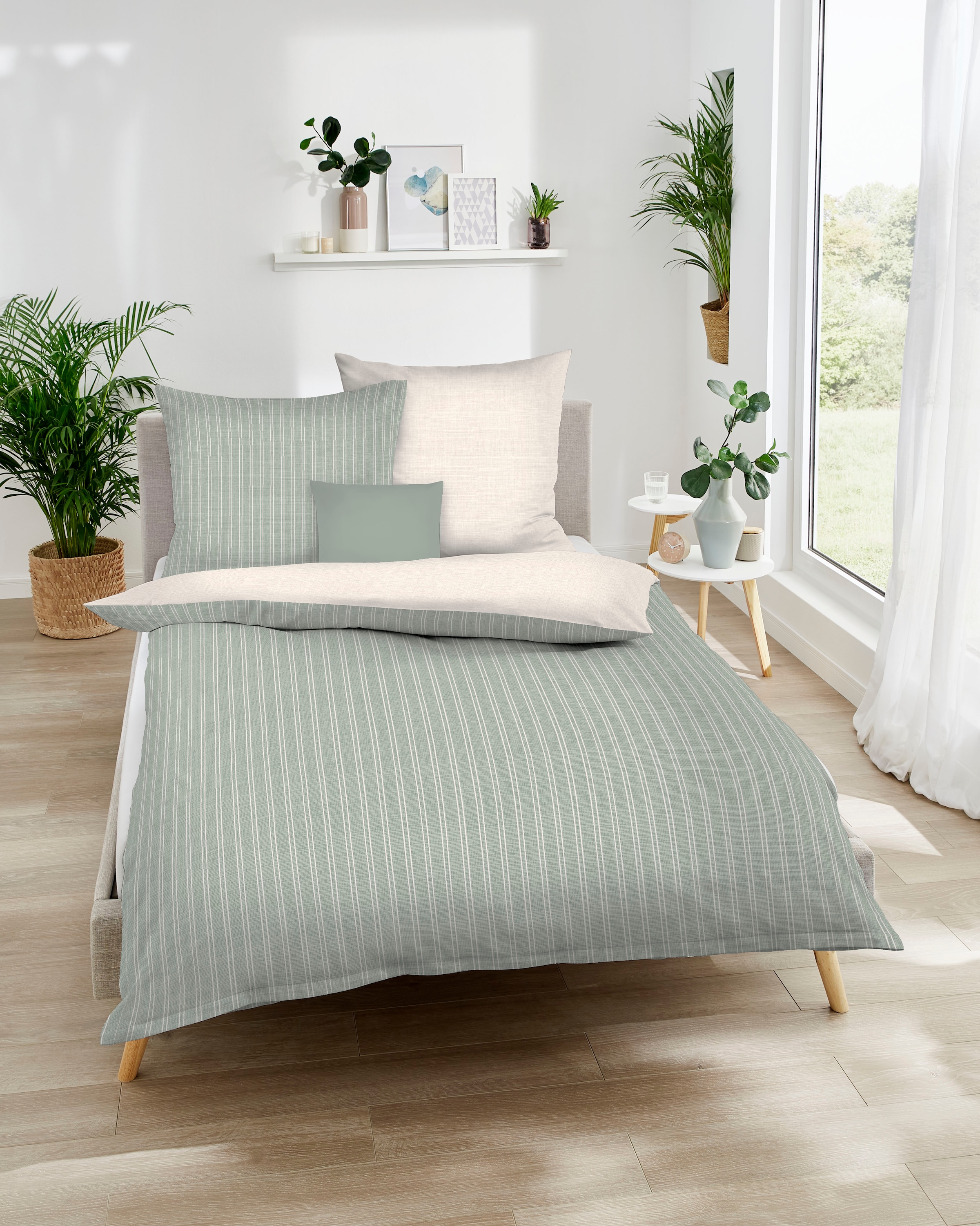 Kaeppel Wendebettwäsche »Eternity Combo Bettwäsche, Satin mit seidigem Glanz, Streifen-Design«
