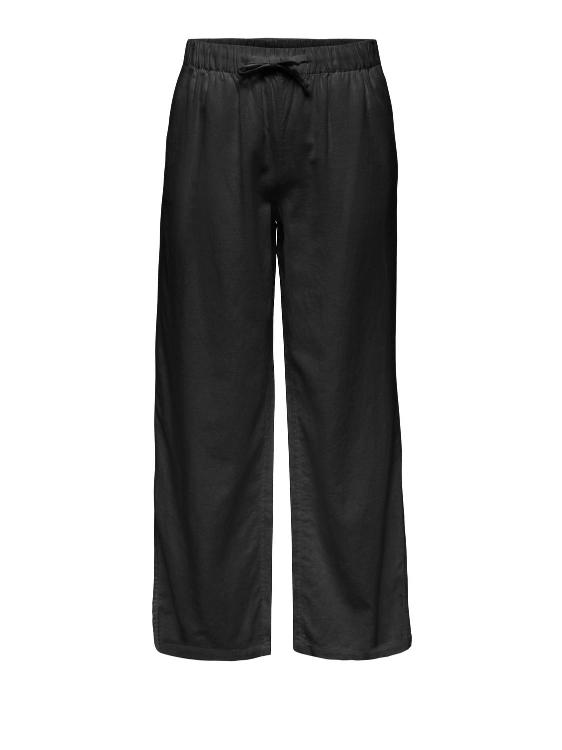 ONLY Culotte »ONLGOA MW LIN BL PULL-UP CULOTTE CC PNT«  mit Leinen