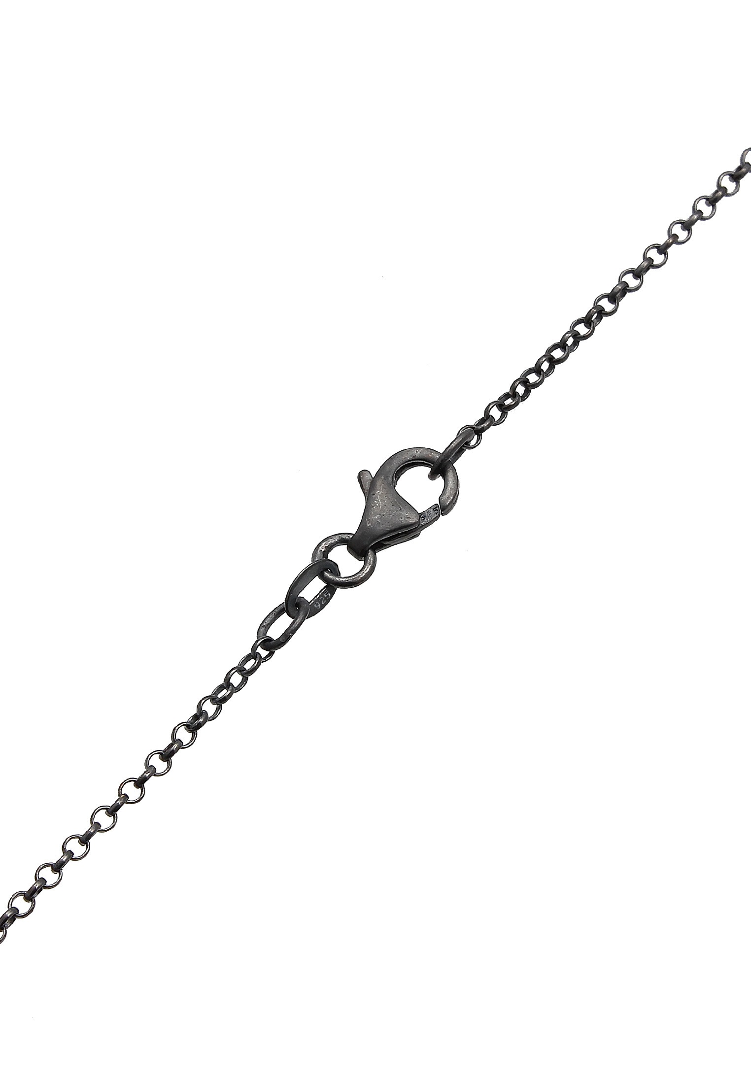 Kuzzoi Lange Kette »Halskette Herren mit Kreuz Oxidiert Massiv 925 Silber«